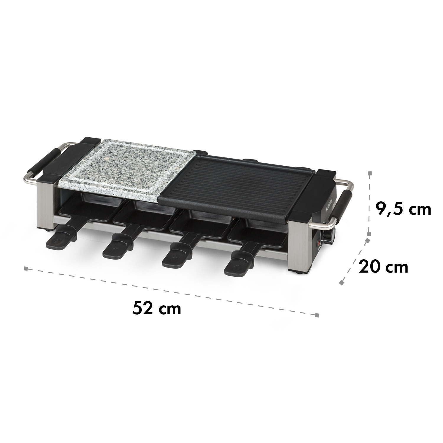 Bistecca, grill raclette, metal/kamień, 8 osób, wskaźniki LED, 1200 W 