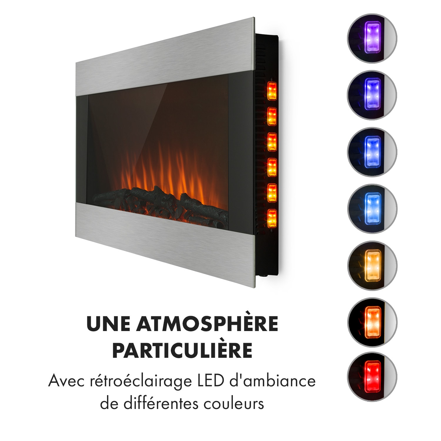 Basel Illumine elektrische haard led-vlammenillusie 2000 watt 2 warmtestanden dimbaar 