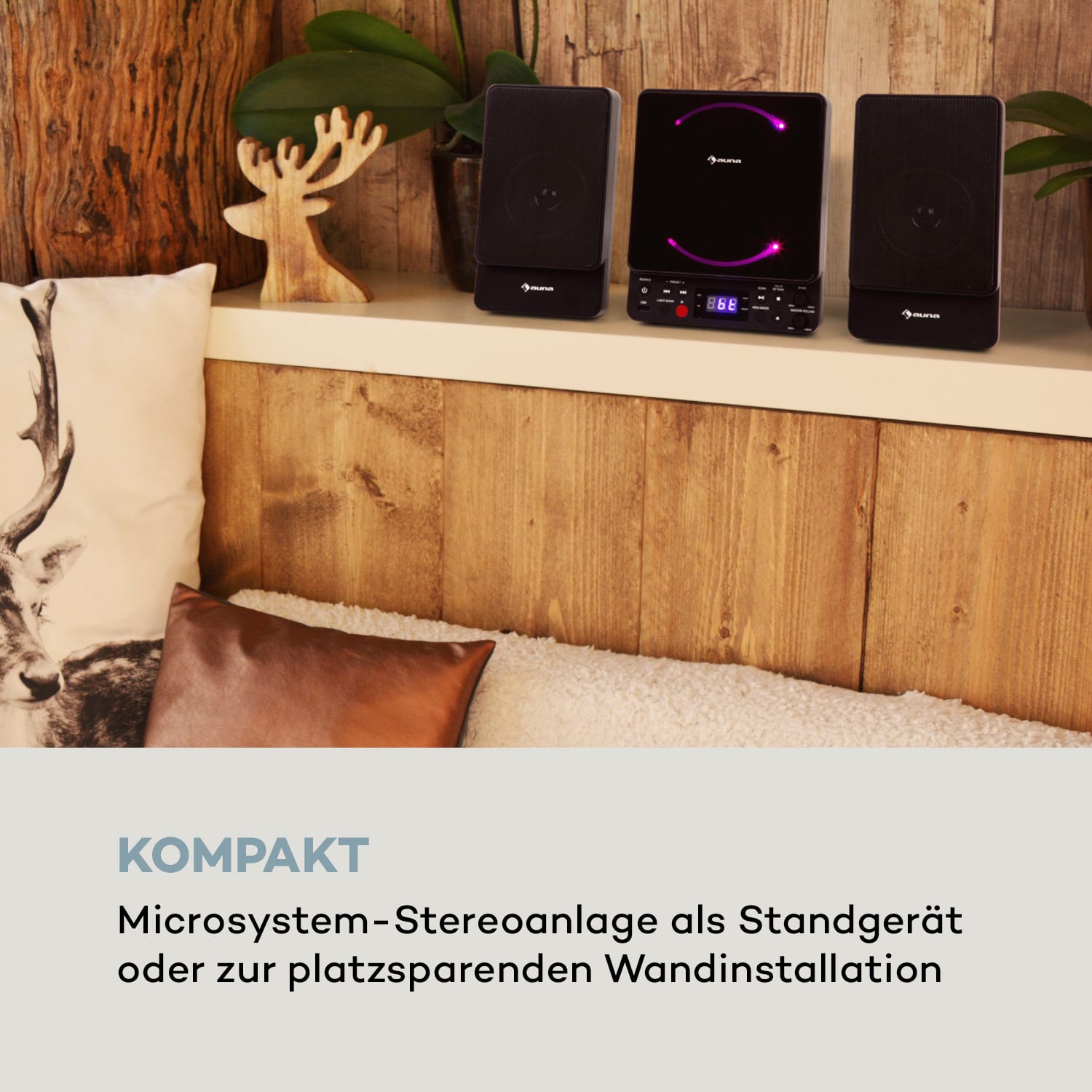 Microstar Vertikal-Stereoanlage CD-Player Bluetooth USB Fernbedienung