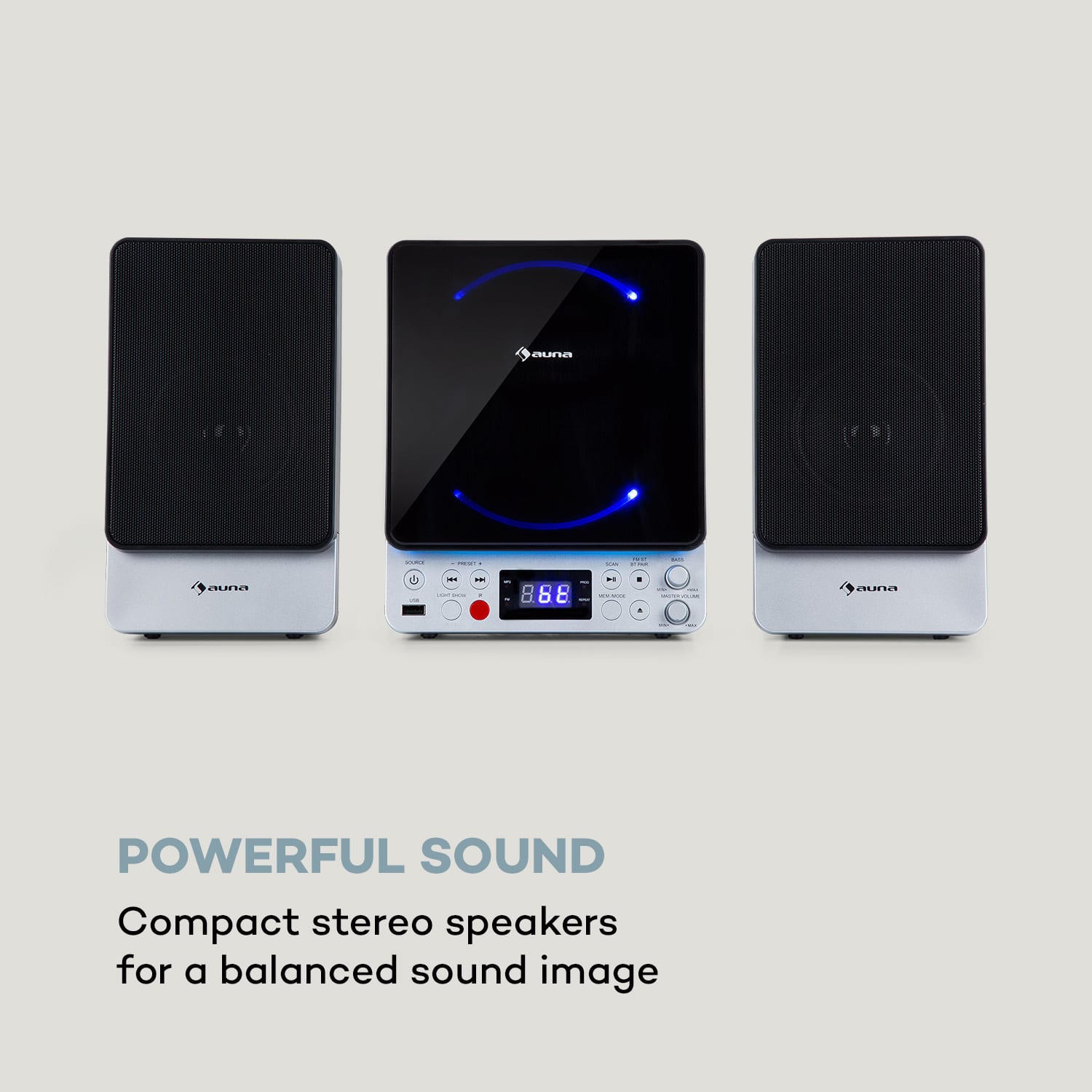 Microstar, mikrosystém, vertikální systém CD přehrávač, bluetooth, USB port, dálkové ovládání