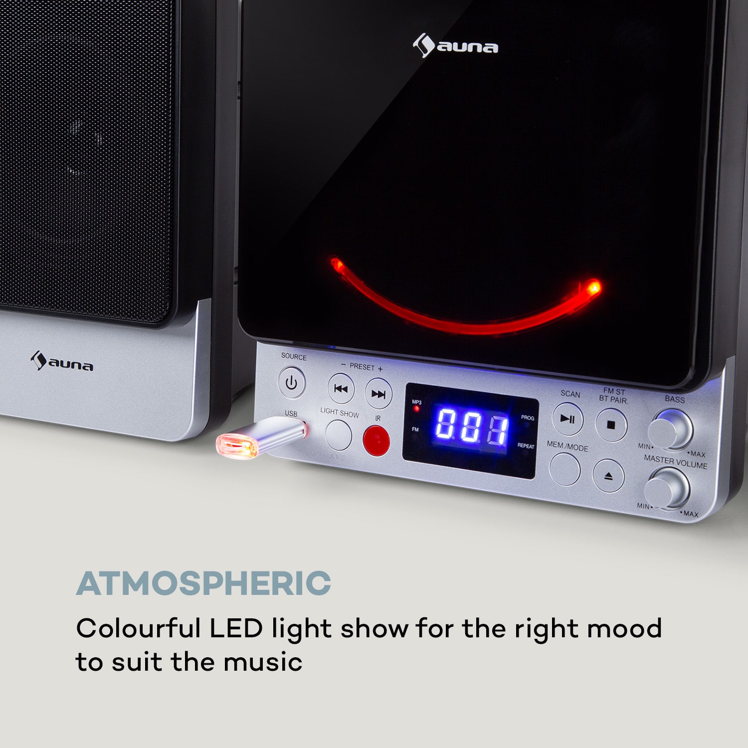 Microstar, mikrosystém, vertikální systém CD přehrávač, bluetooth, USB port, dálkové ovládání