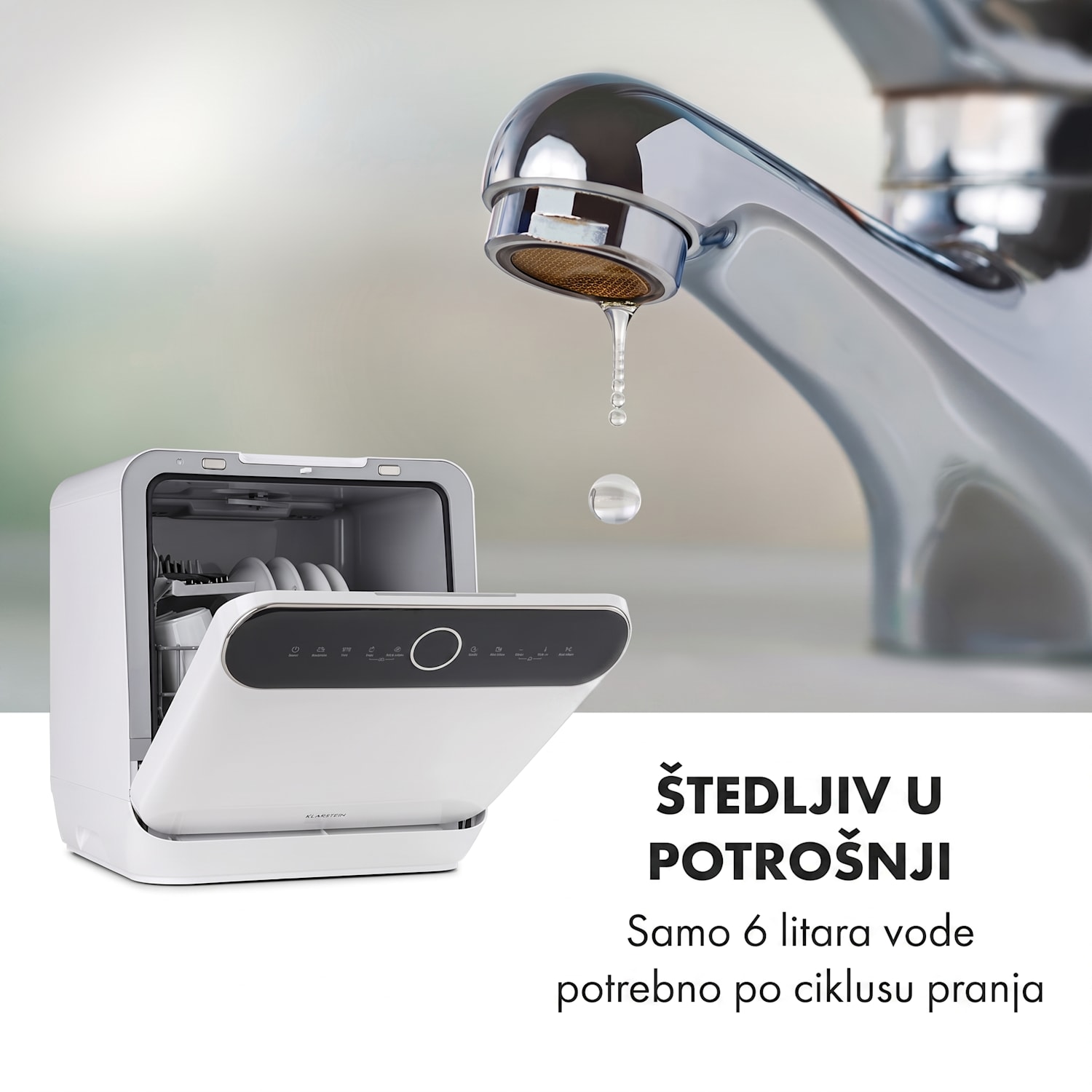 Oceana, perilica posuđa, samostojeća, bez ugradnje, 860 W, energetska klasa F, bijela F