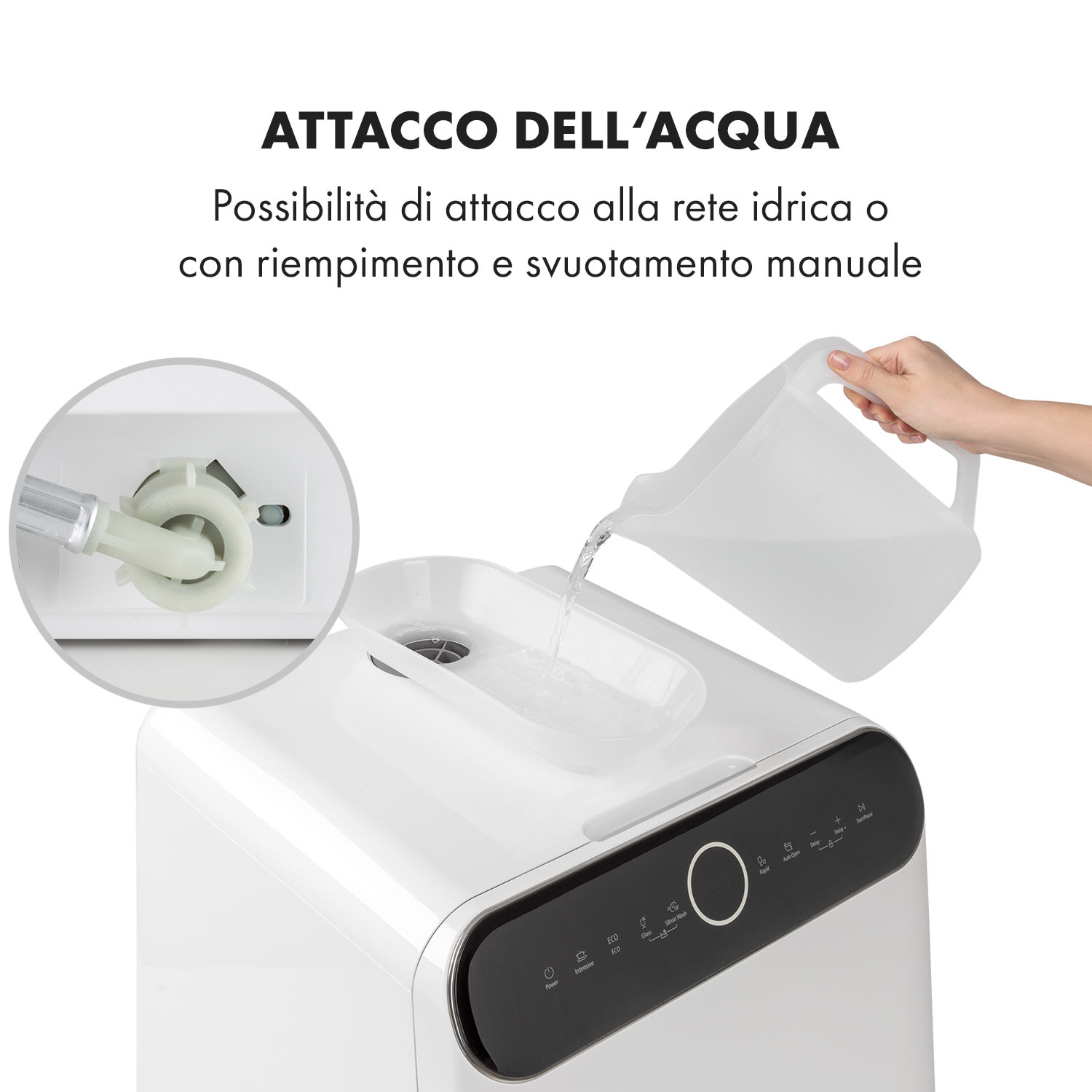 Oceana - Lavastoviglie, posizionamento libero, senza installazione, 2 coperti, 860 W, classe energetica F F