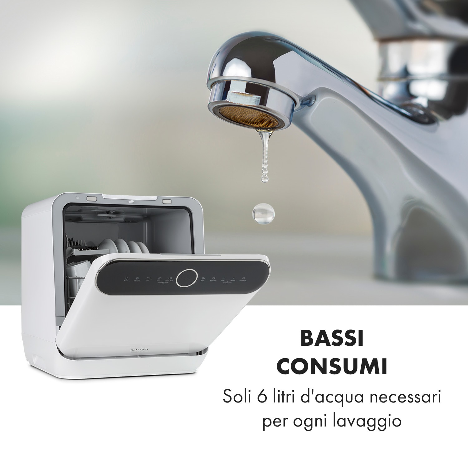 Oceana - Lavastoviglie, posizionamento libero, senza installazione, 2 coperti, 860 W, classe energetica F F