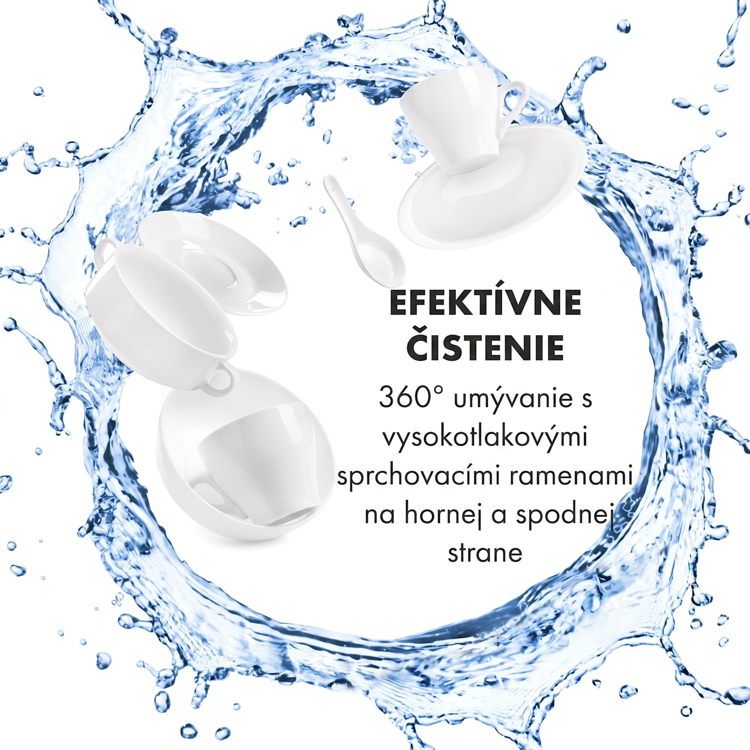 Oceana, umývačka riadu, 860 W, energet. trieda F, voľne stojaca, bez inštalácie, biela F