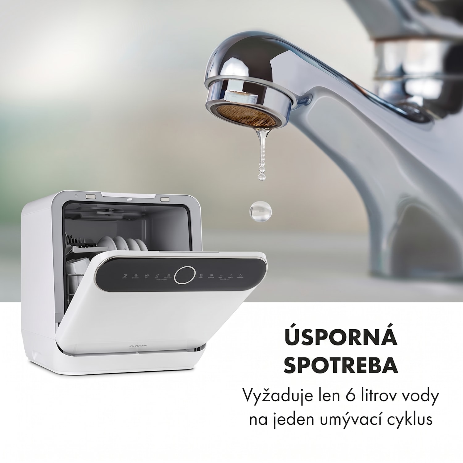 Oceana, umývačka riadu, 860 W, energet. trieda F, voľne stojaca, bez inštalácie, biela F
