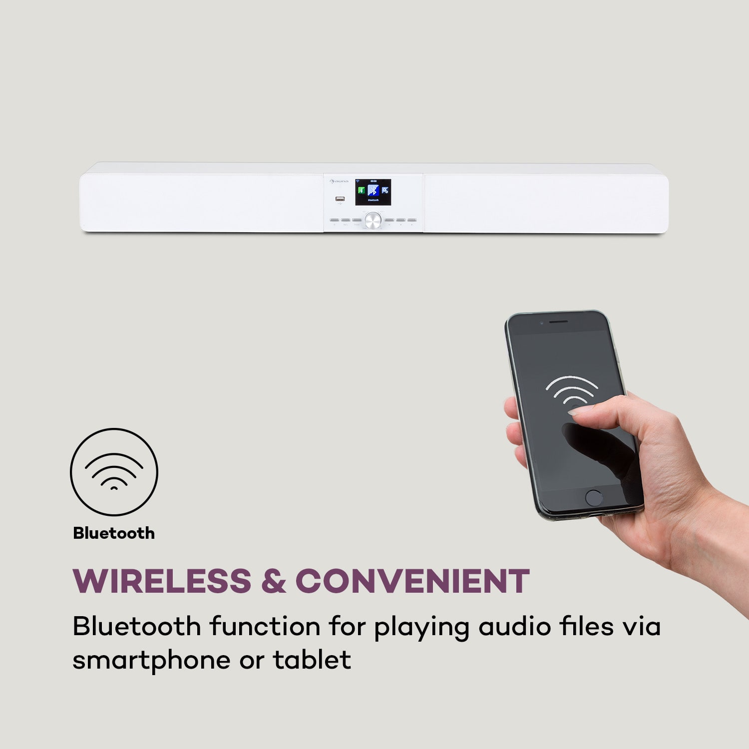 Areal Bar Connect barre de son Bluetooth Internet/DAB+/FM USB AUX
