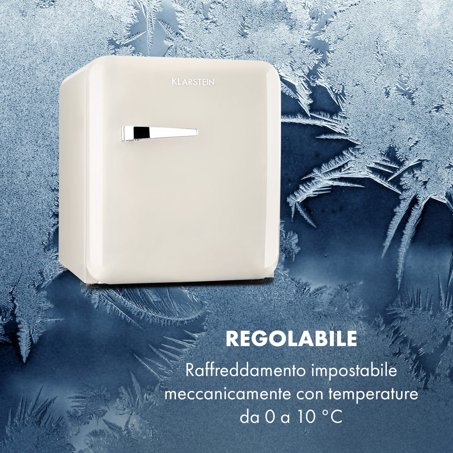Frigorifero Audrey Mini 2 in 1 CEE F Congelatore LED 37 Ltr | Crema vintage