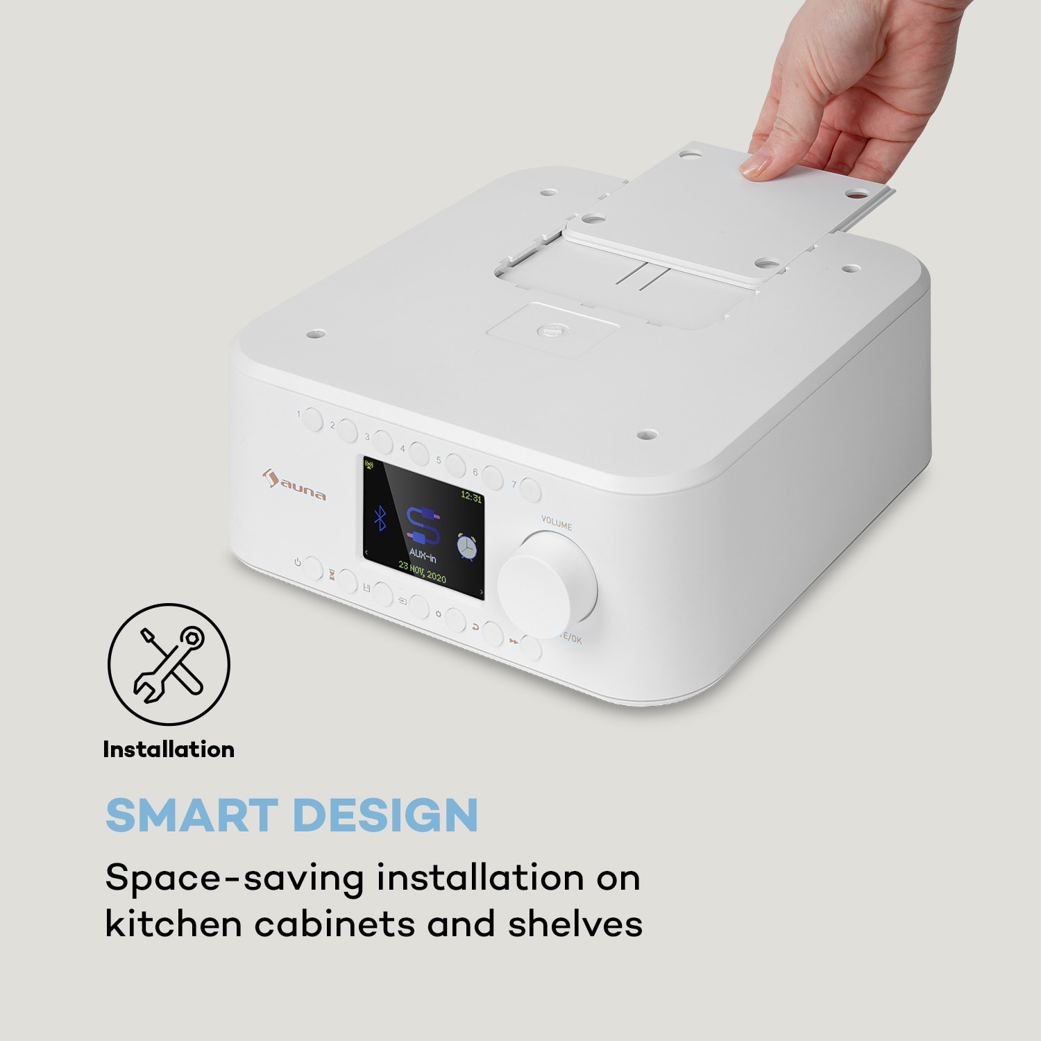Sound Maître Radio de cocina de montaje bajo mueble Internet/DAB+/FM BT AUX Blanco