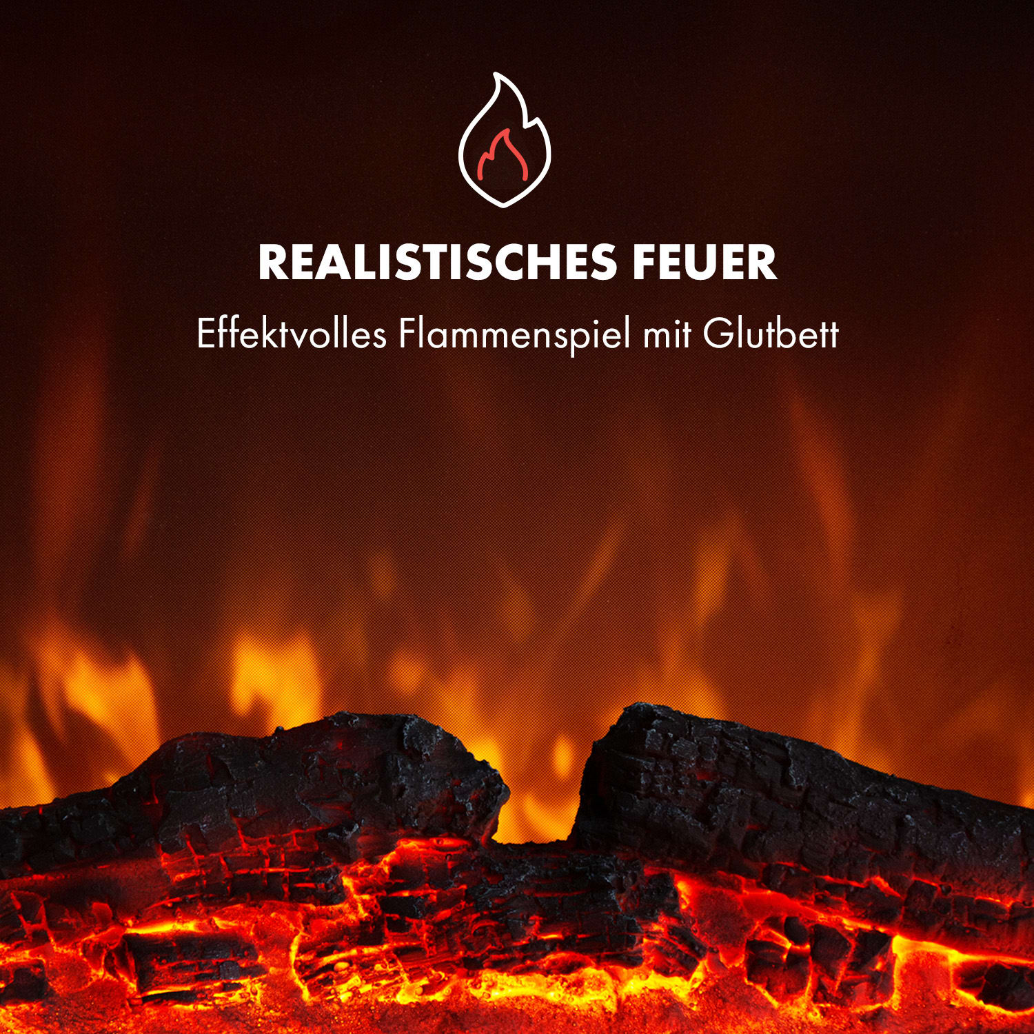 Alpbach - Camino elettrico, 1800 W, 2 livelli riscaldanti, 65 cm, effetto pietra Finish: quarry stone