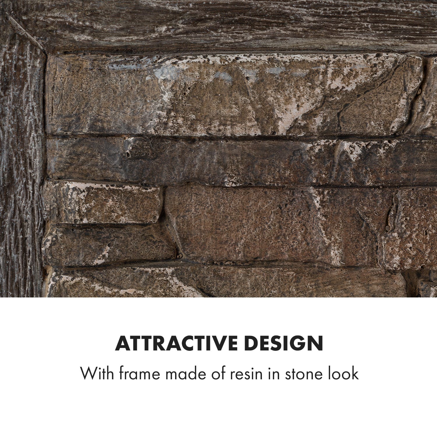 Alpbach Cheminée électrique 1800W 2 niveaux de chauffage 65 cm aspect pierre