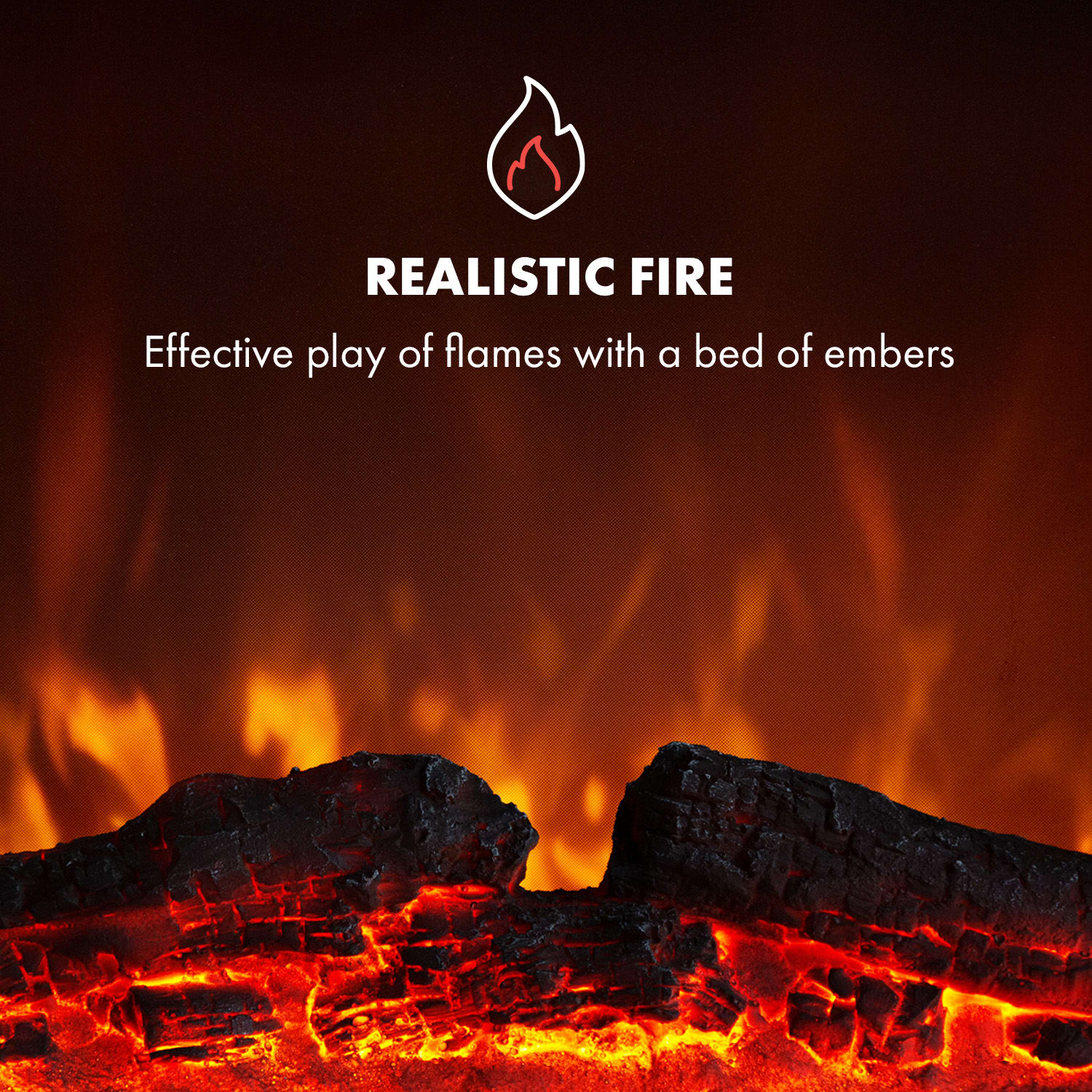 Alpbach, șemineu electric, 1800 W, 2 nivele de încălzire, 65 cm, aspect piatră Finish: quarry stone