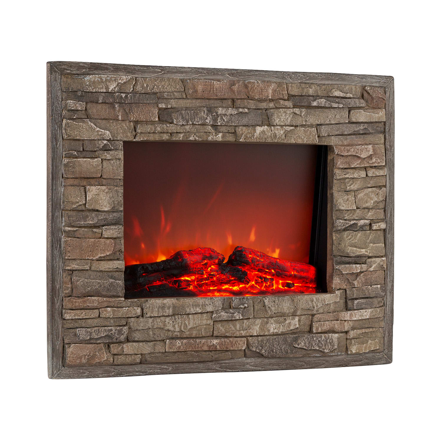 Alpbach Cheminée électrique 1800W 2 niveaux de chauffage 65 cm aspect pierre