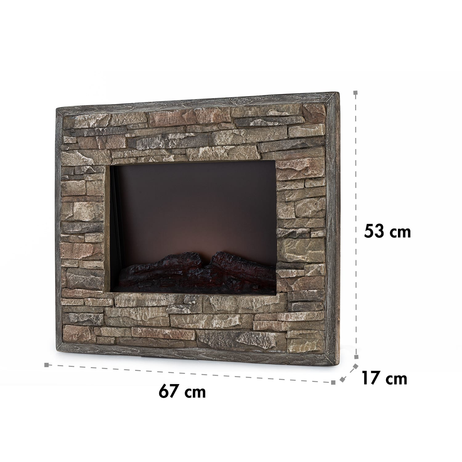 Alpbach, șemineu electric, 1800 W, 2 nivele de încălzire, 65 cm, aspect piatră Finish: quarry stone