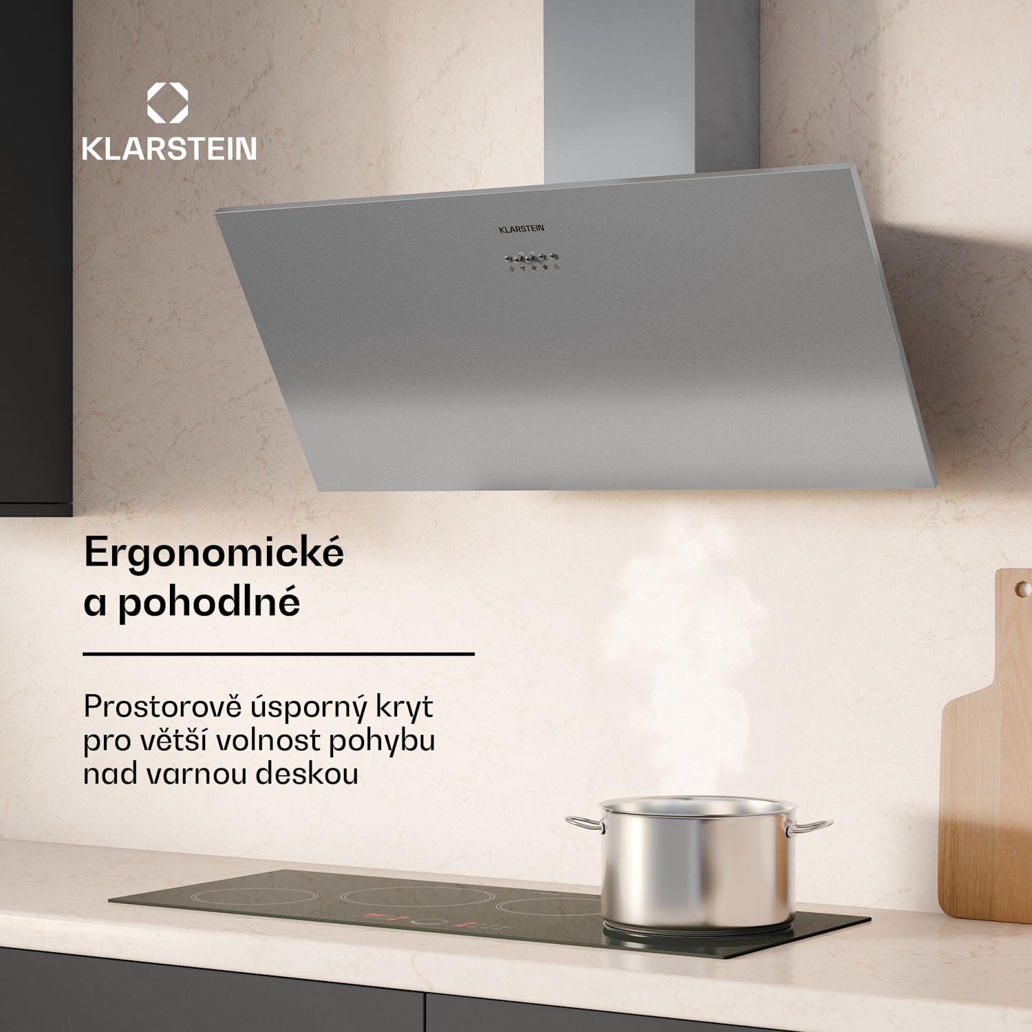 Silver Lining 90, digestoř, 90 cm, nástěnná, 600 m³/h, A, nerezová ocel 