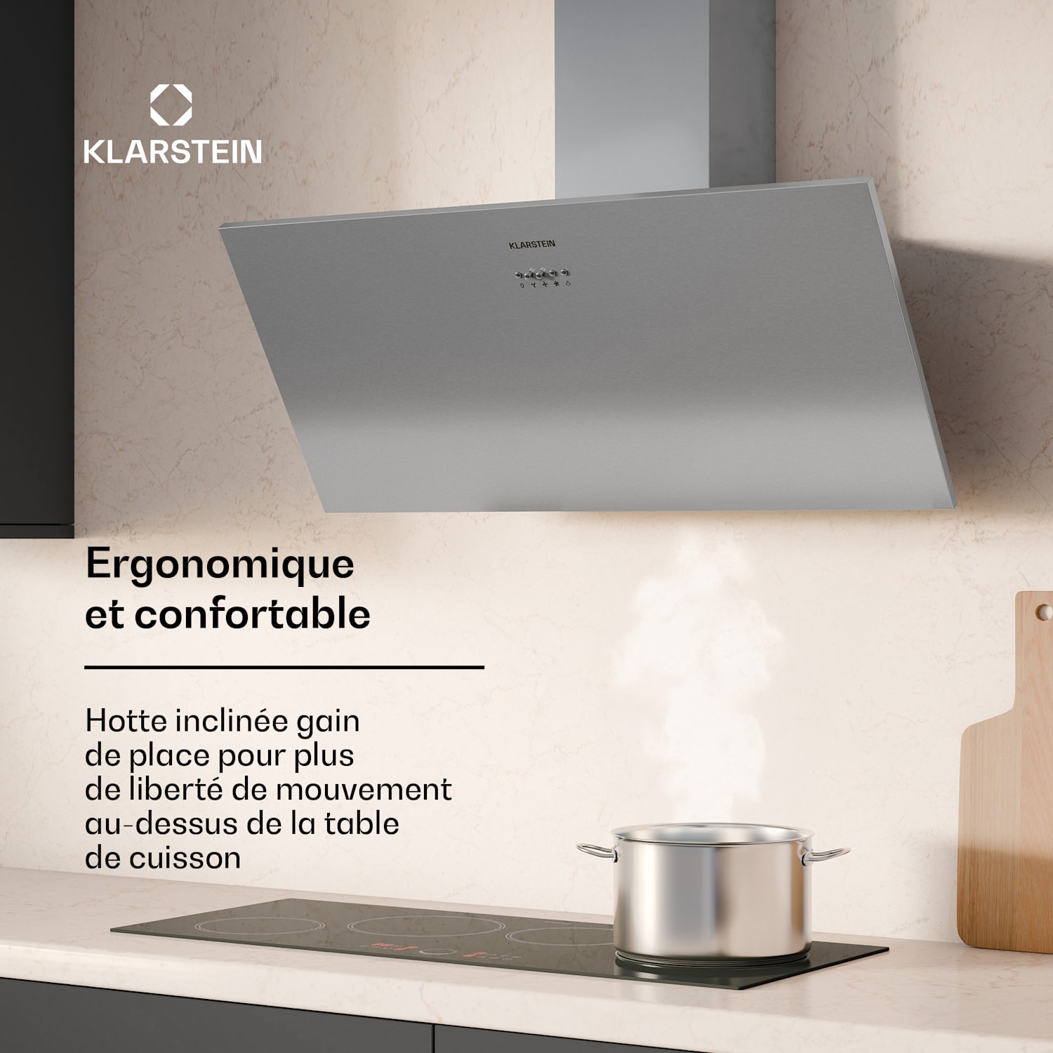 Silver Lining 90 hotte aspirante 90cm 68m³/h, classe A, inox 90 cm