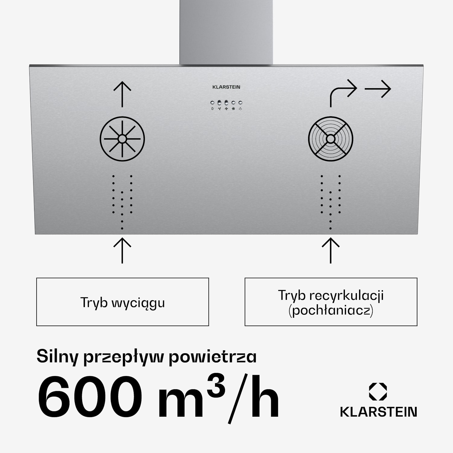 Silver Lining 90, okap kuchenny, 90 cm, 568 m³/h, klasa energetyczna A, stal szlachetna 90 cm
