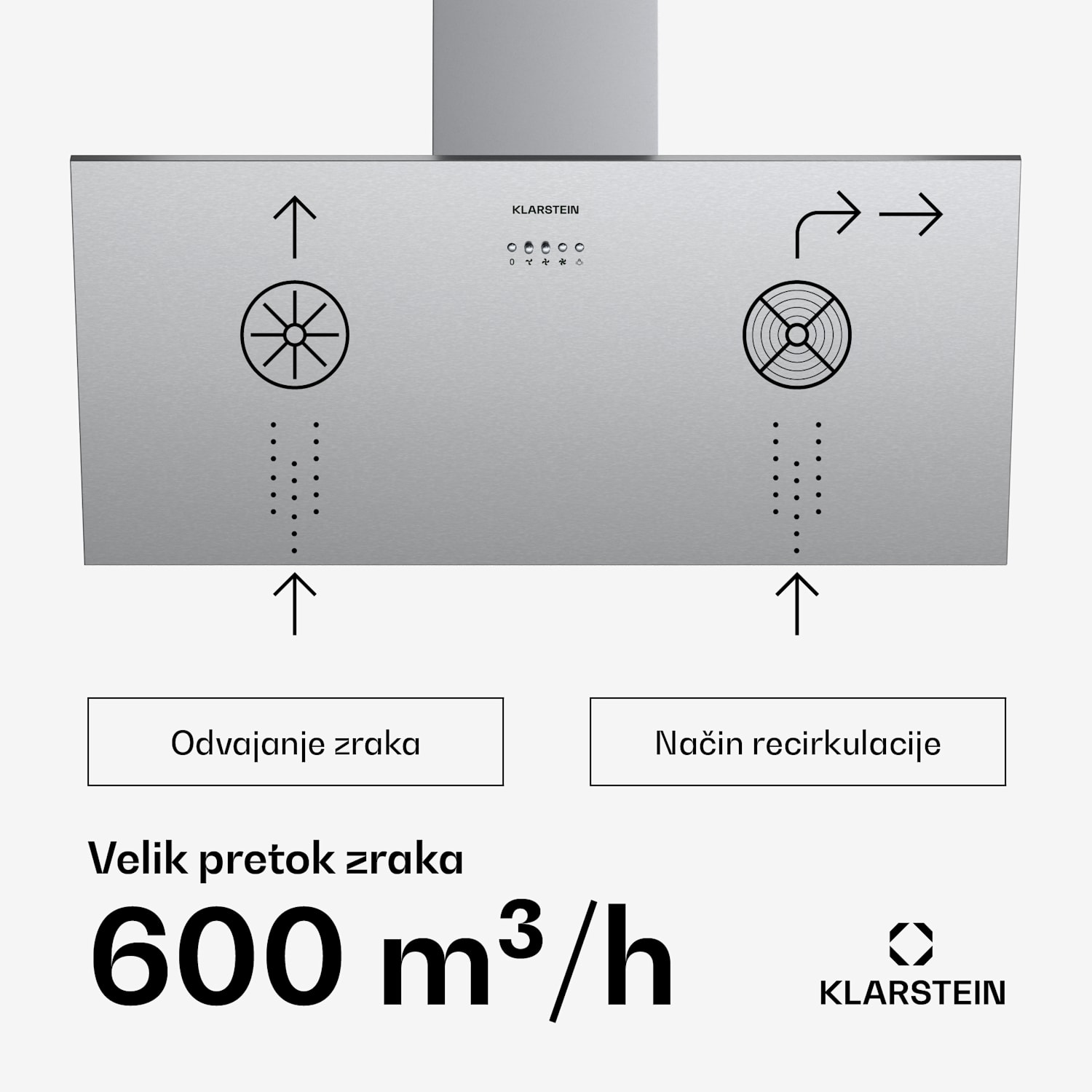 Silver Lining 90, kuhinjska napa, 90 cm, 568 m³/h, energijski razred A, nerjaveče jeklo 90 cm