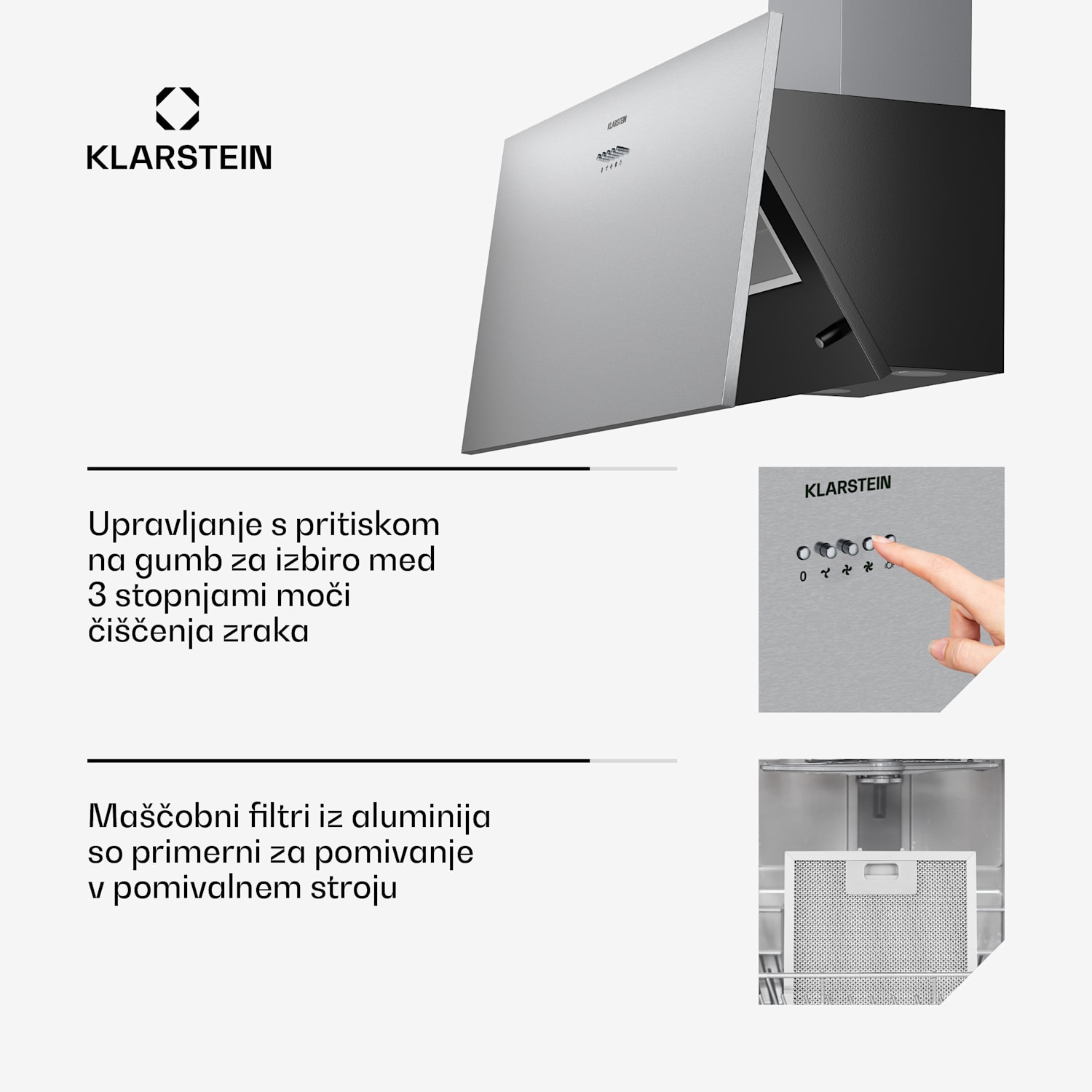 Silver Lining 90, kuhinjska napa, 90 cm, 568 m³/h, energijski razred A, nerjaveče jeklo 90 cm