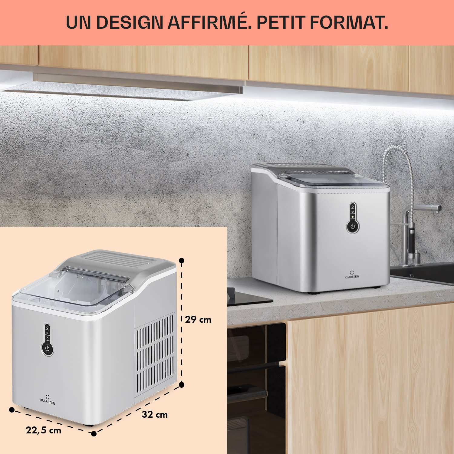 Chillout ijsblokjesmachine kogelijs 12kg/24h watertank: 1,5 L zilver Zilver