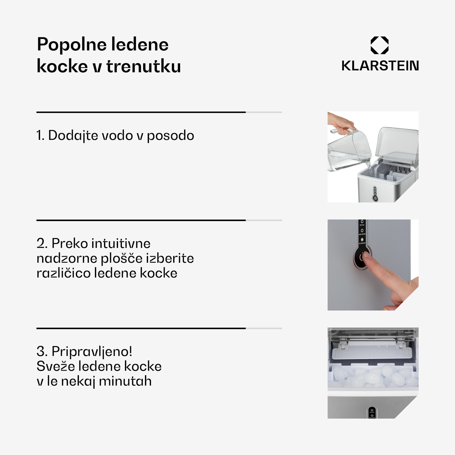 Chillout, aparat za izdelavo ledu, oble kocke ledu, 12 kg/24 h, posoda za vodo: 1,5 l, srebrn Srebrna