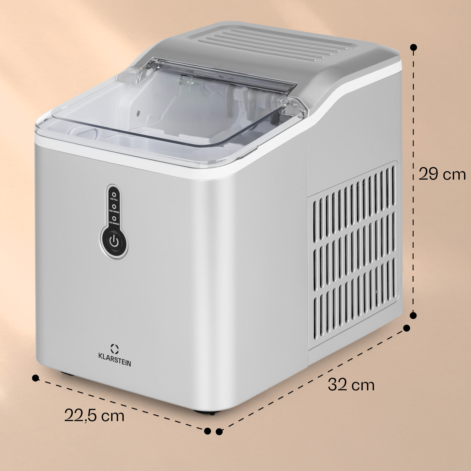 Chillout, ledomat, okrugli komadi leda, 12 kg / 24 sata, spremnik za vodu: 1,5 l, bijela Srebro