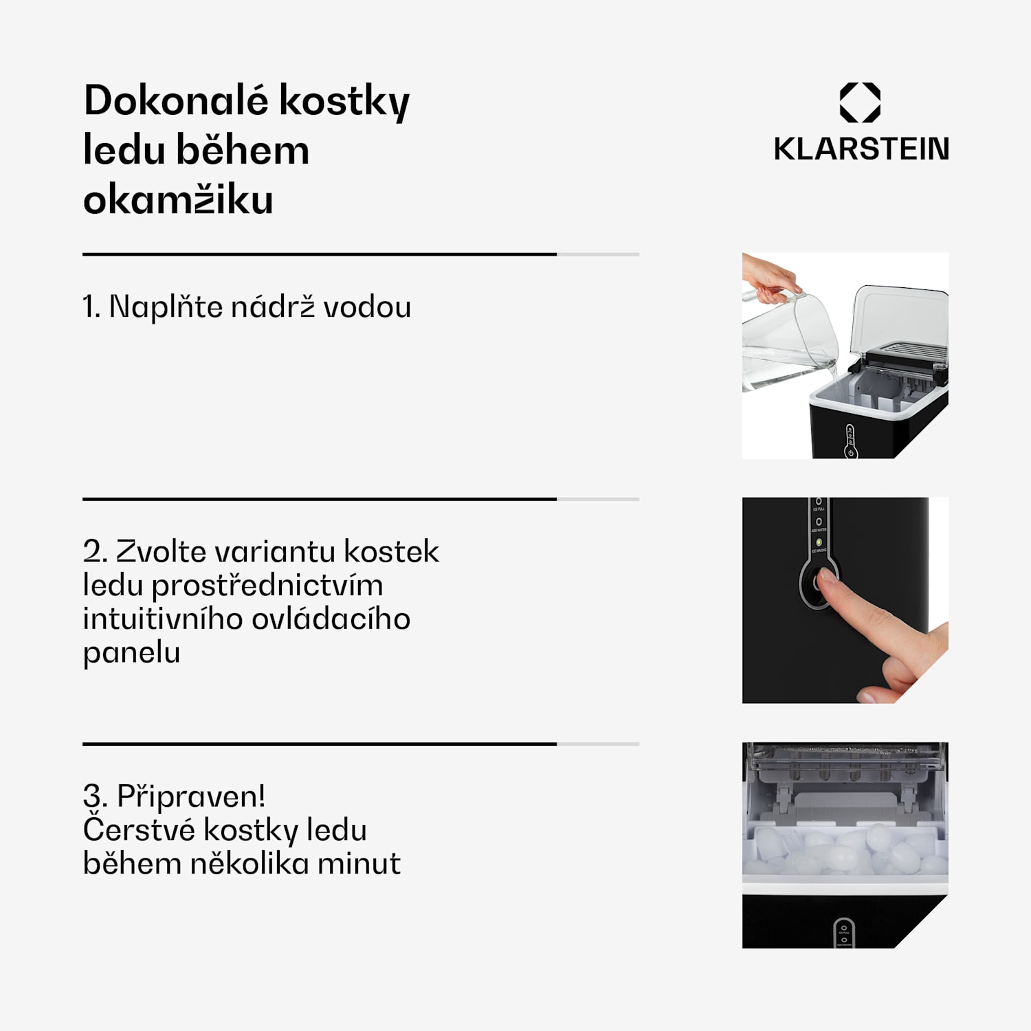Chillout, výrobník ledu, oblé kostky ledu, 12 kg/24 h, 1,5 l, černý Černá