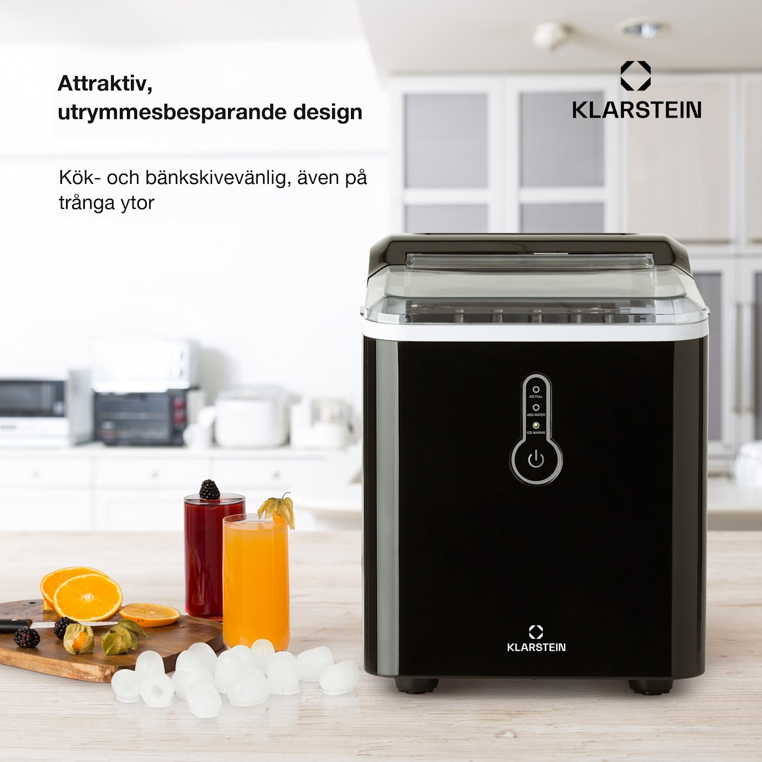 Chillout Ismaskin bulletis 12kg/24h vattentank: 1,5 l svart Svart
