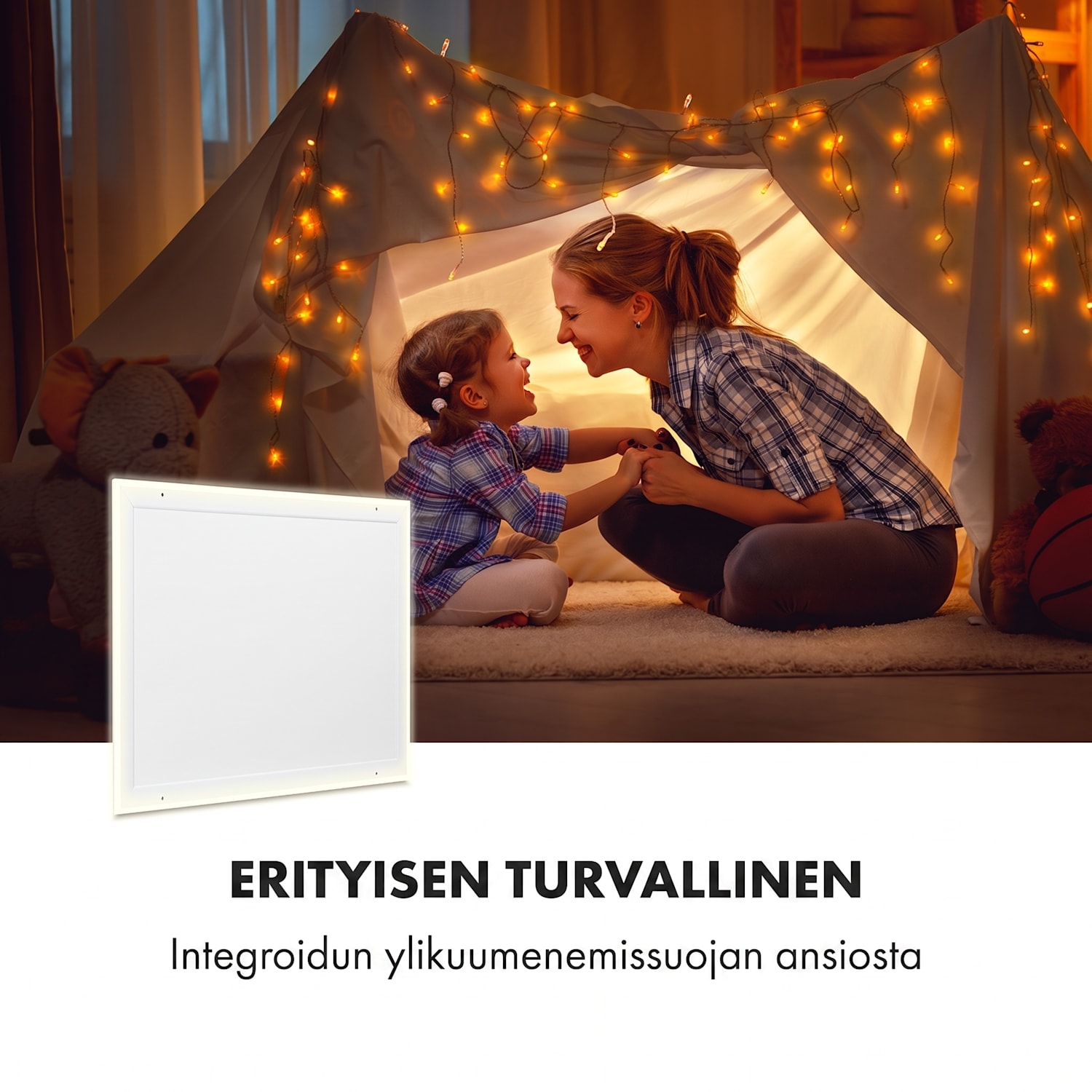 Midnight Sun, infrapunalämmitin kattoon, 70,5 x 70,5 cm, 350 W, valkoinen 350 W