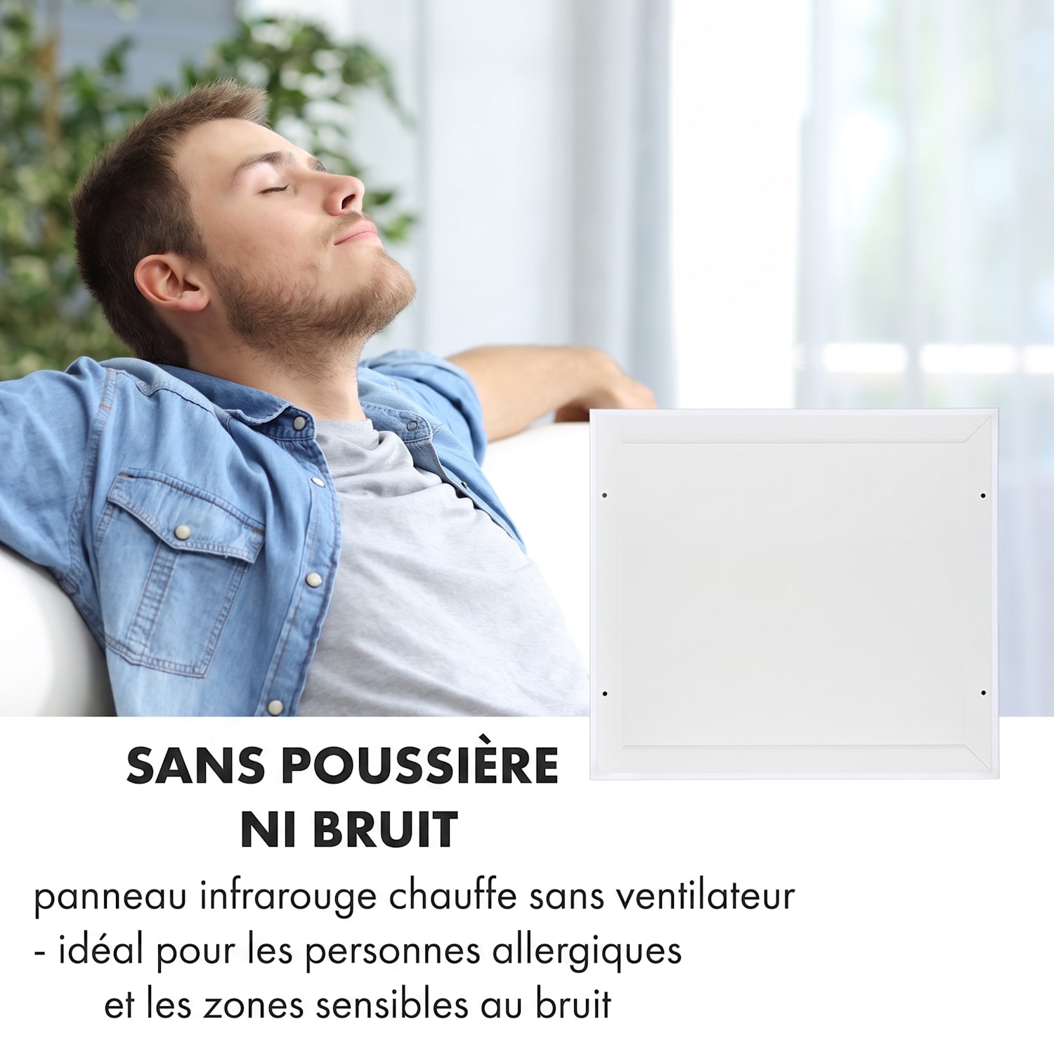 Midnight Sun plafonnnier infrarouge 70,5 x 70,5 cm 350 W blanc 350 W