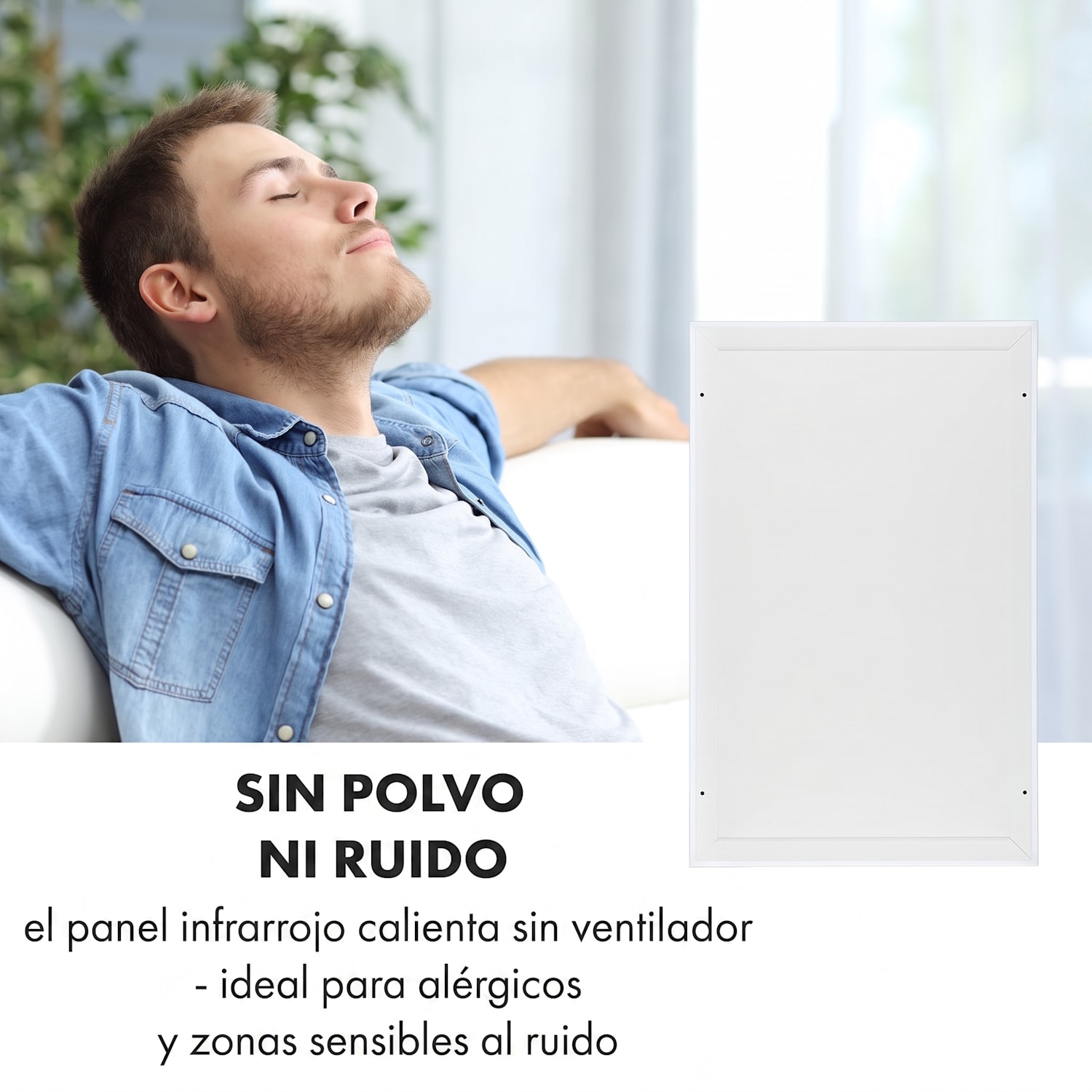 Midnight Sun Calefactor de techo por infrarrojos 130,5 x 70,5 cm 800 W Blanco 800 W