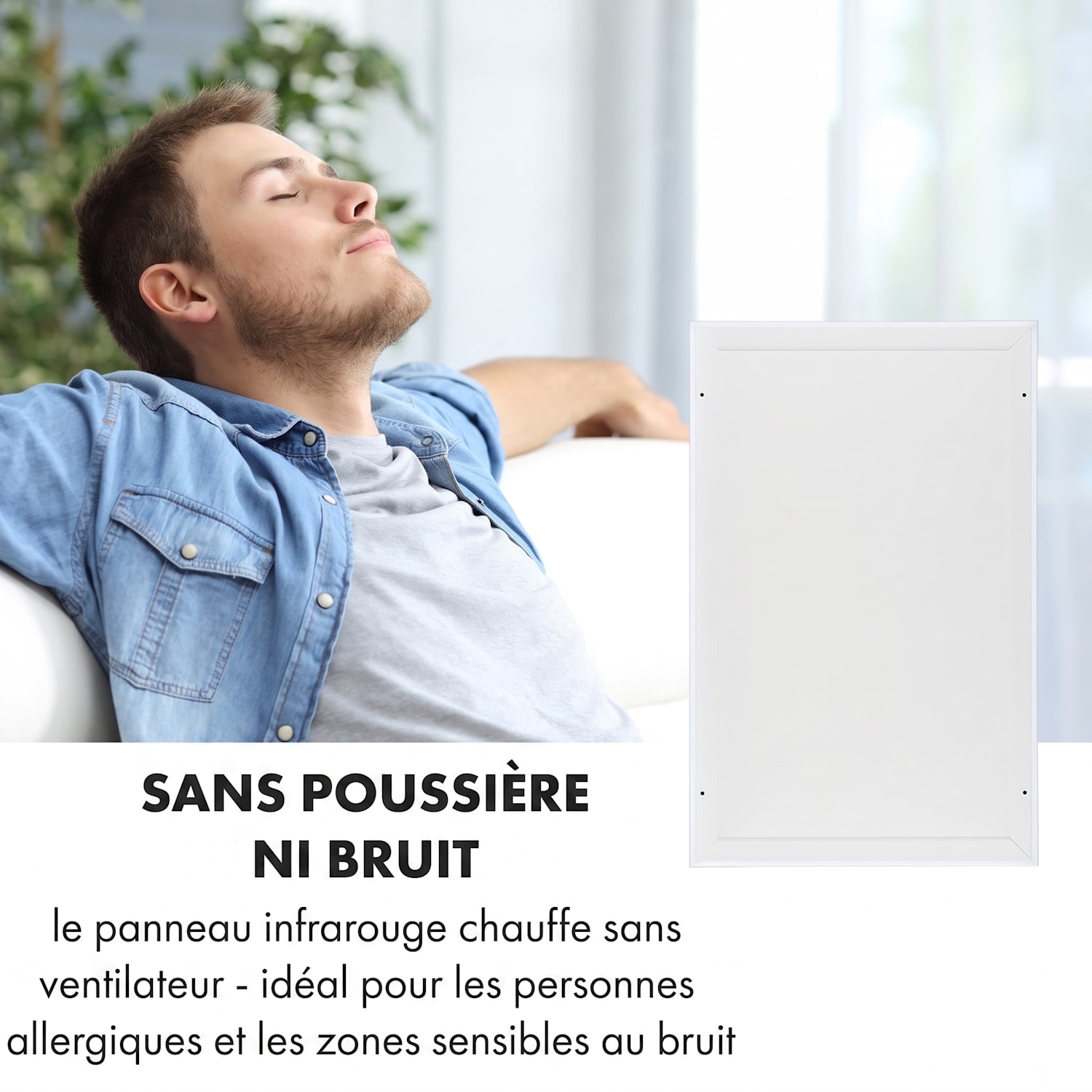 Midnight Sun plafonnnier infrarouge 130,5 x 70,5 cm 800 W blanc 800 W