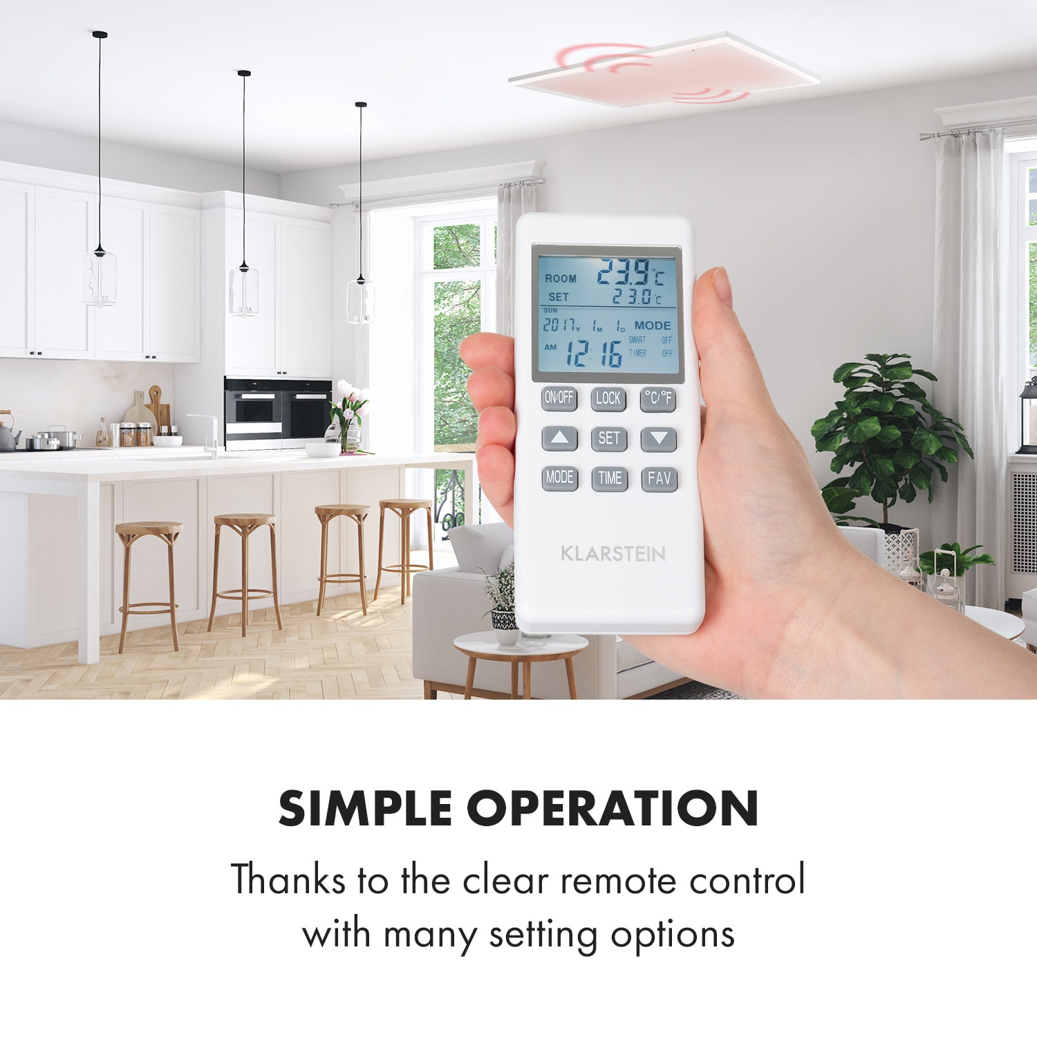 Midnight Sun, infračervený stropný ohrievač, 130,5 x 70,5 cm, 800 W, biely 800 W