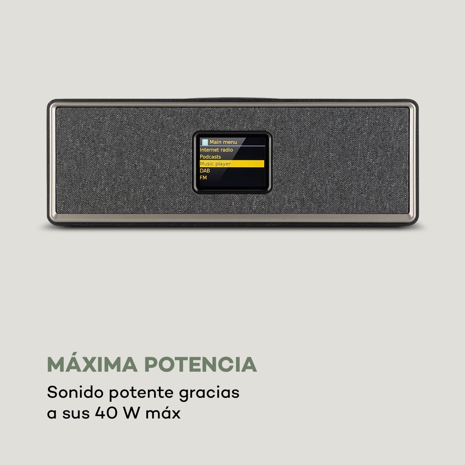 Altavoz inalámbrico Simpfy DAB+/FM BT pantalla LCD carcasa de madera Negro