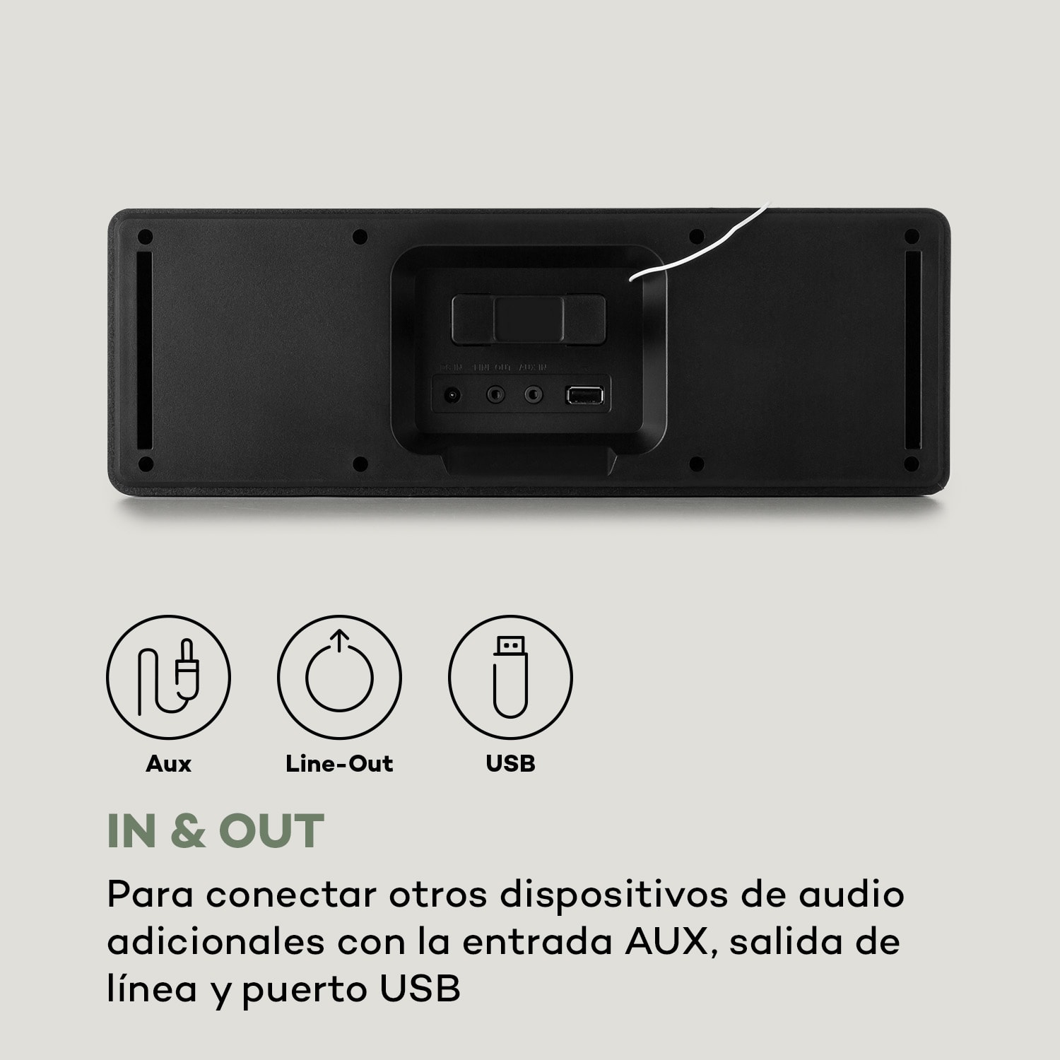 Altavoz inalámbrico Simpfy DAB+/FM BT pantalla LCD carcasa de madera Negro
