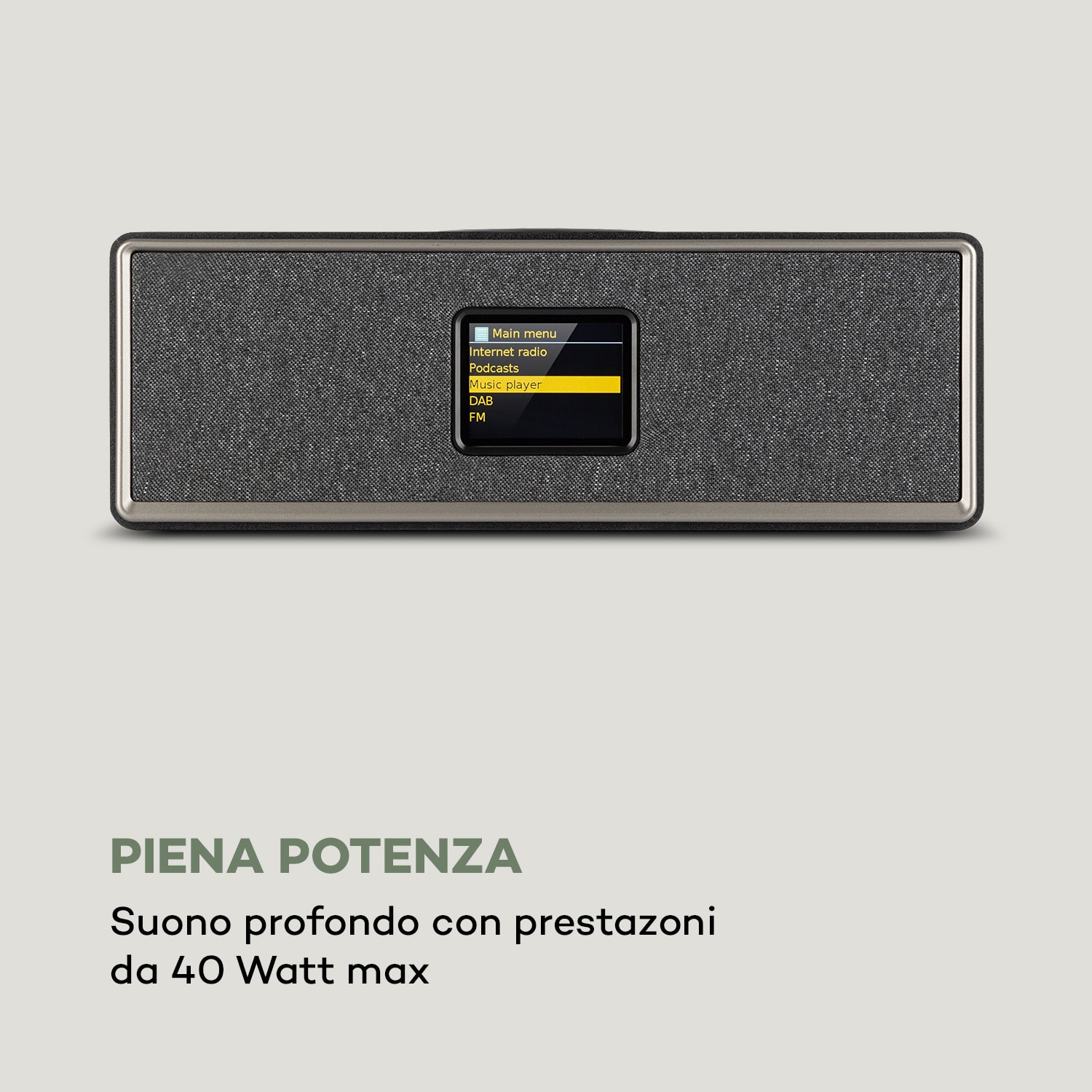 Simpfy, Cassa Wireless, DAB+/FM BT LCD, Display LCD, Alloggiamento in Legno 