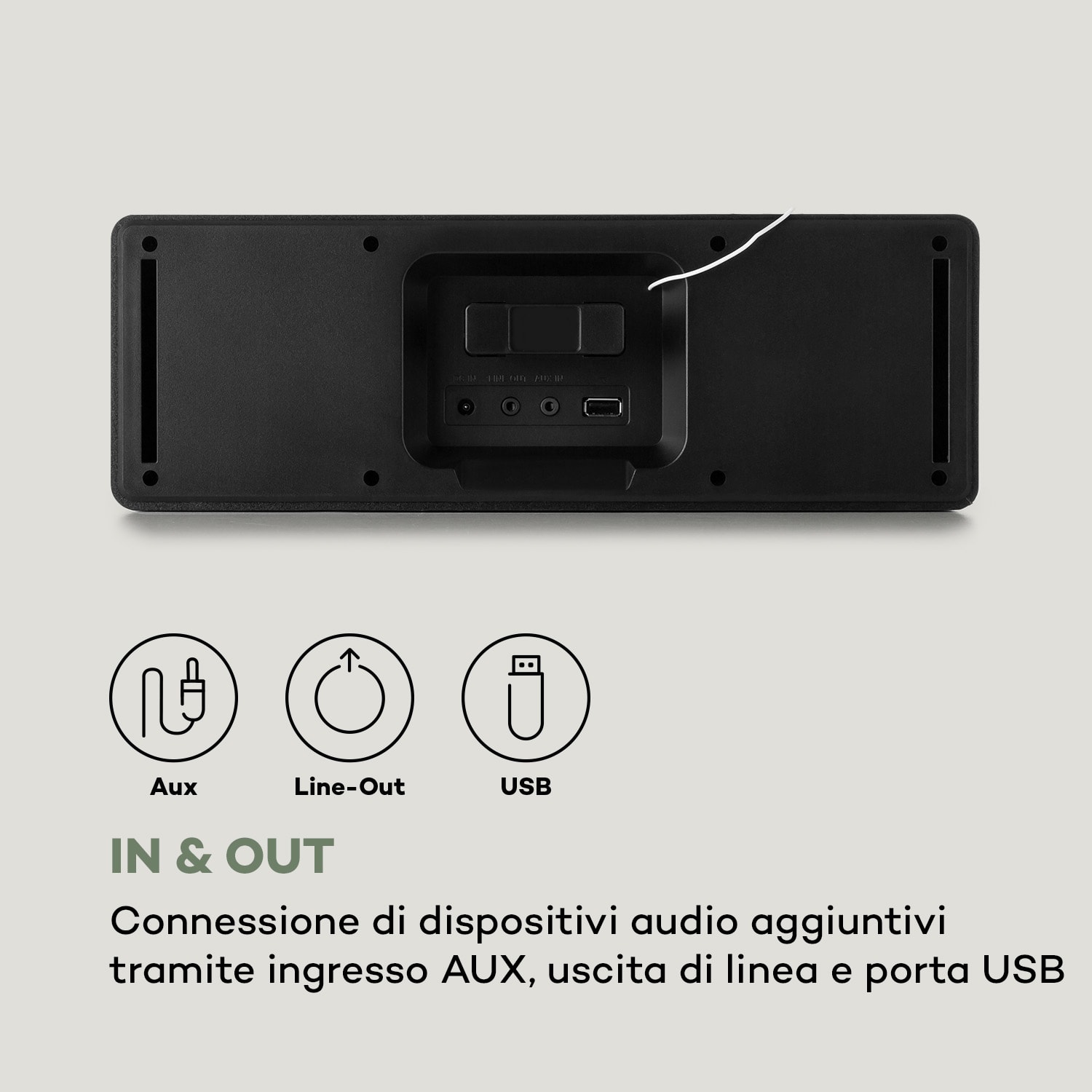 Simpfy, Cassa Wireless, DAB+/FM BT LCD, Display LCD, Alloggiamento in Legno 