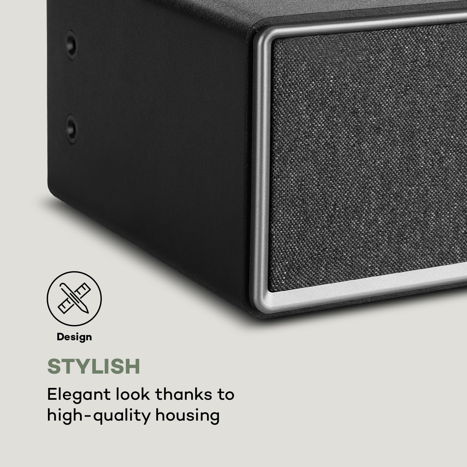 Simpfy, Wireless Speaker, DAB + / FM, BT, LCD Display, Wooden Case Black
