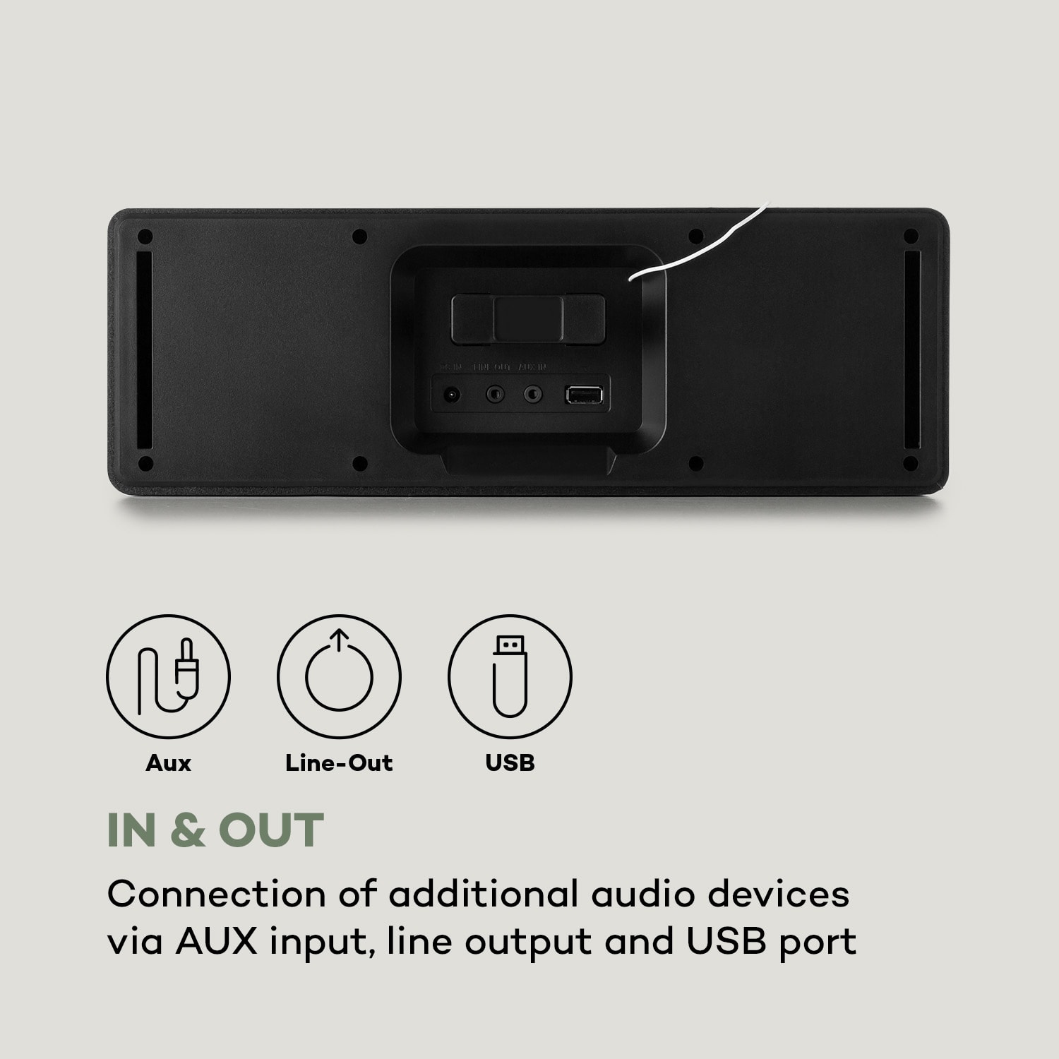 Simpfy, Wireless Speaker, DAB + / FM, BT, LCD Display, Wooden Case Black