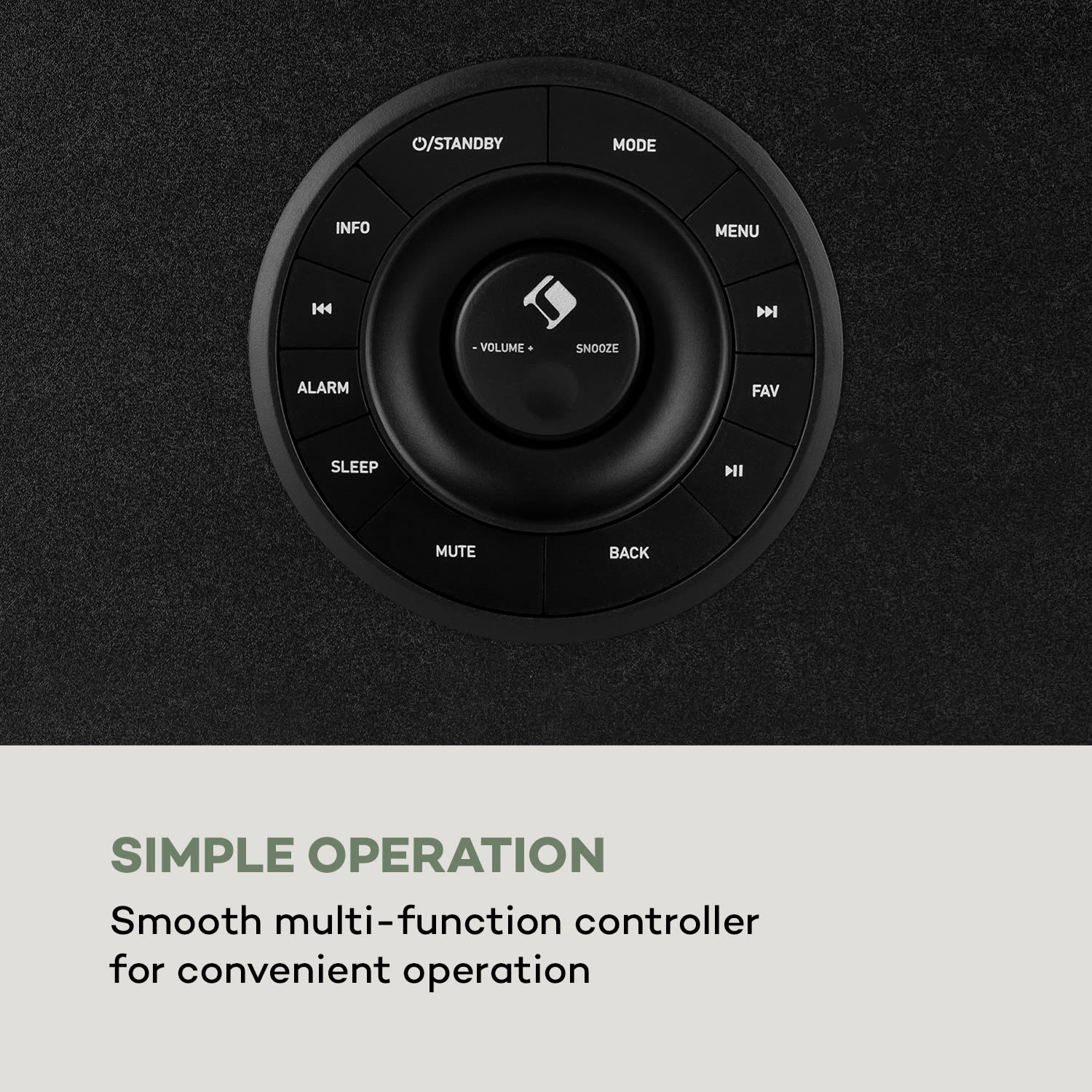 Simpfy, Wireless Speaker, DAB + / FM, BT, LCD Display, Wooden Case Black