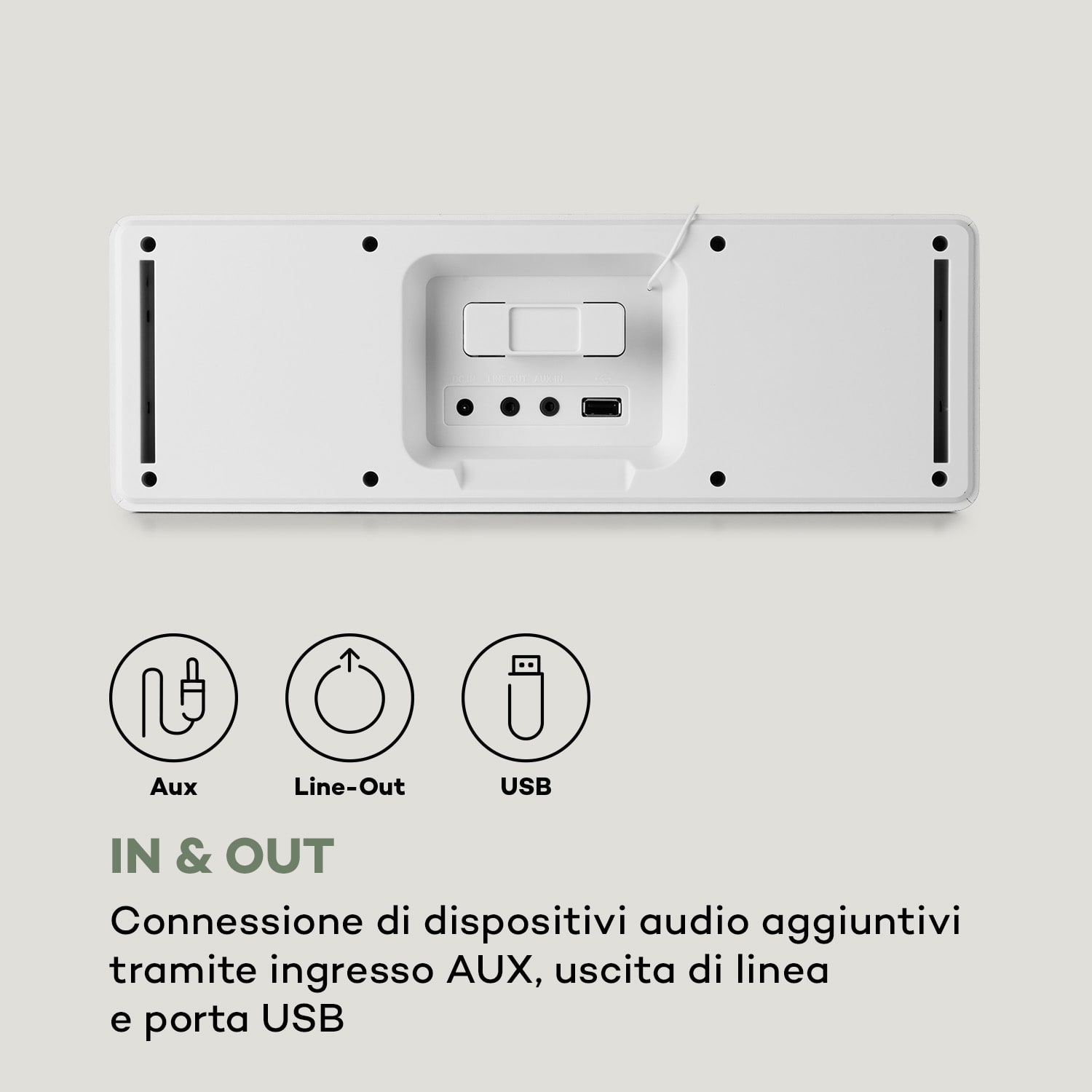 Simpfy, Cassa Wireless, DAB+/FM BT LCD, Display LCD, Alloggiamento in Legno 