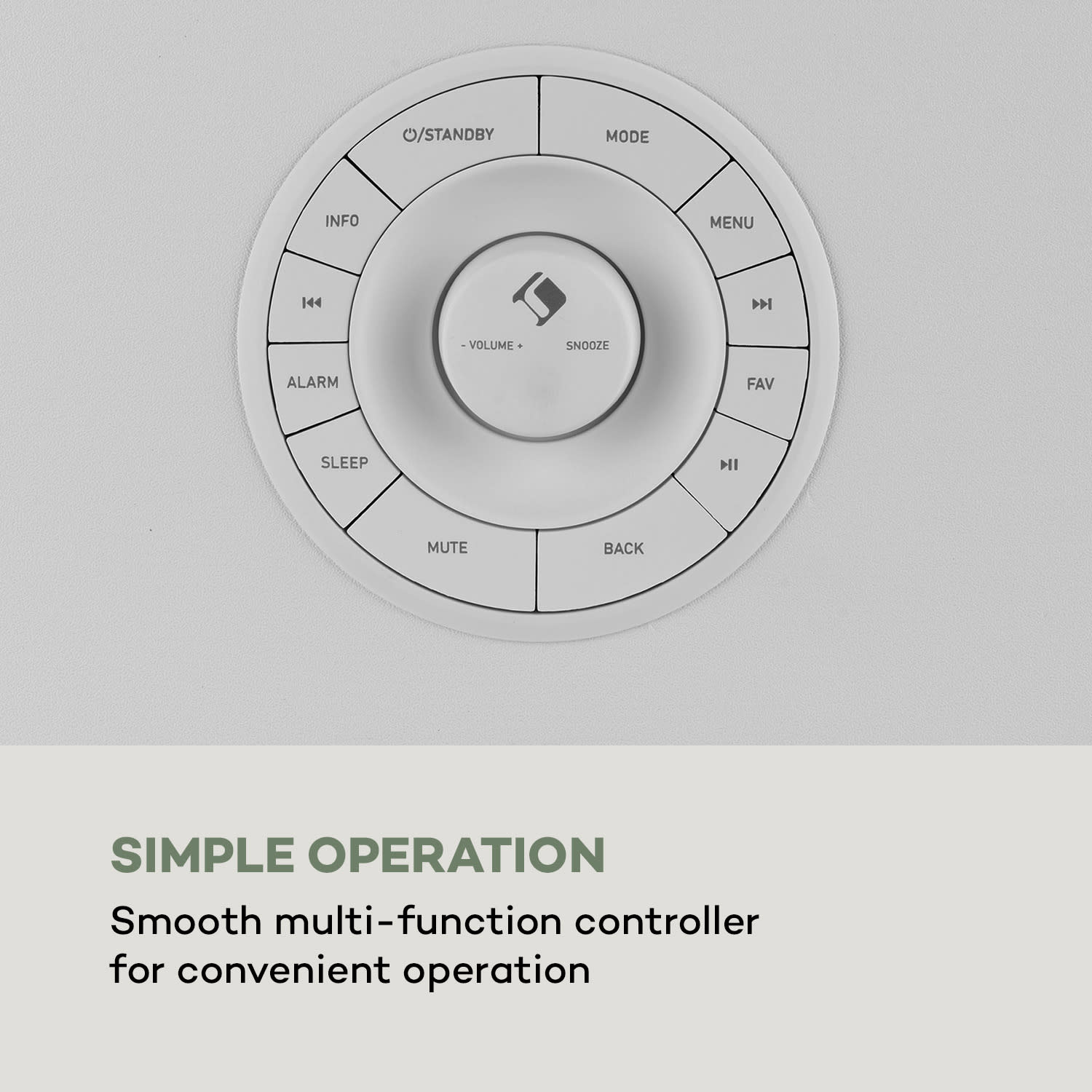 Simpfy, langaton kaiutin, DAB+/FM, BT, LCD-näyttö, puuverhoilu