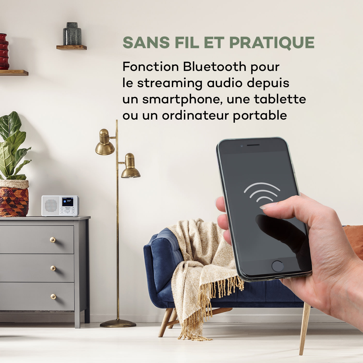 Commuter radio numérique DAB+/FM AUX 2.4" écran TFT blanche Mono | Blanc