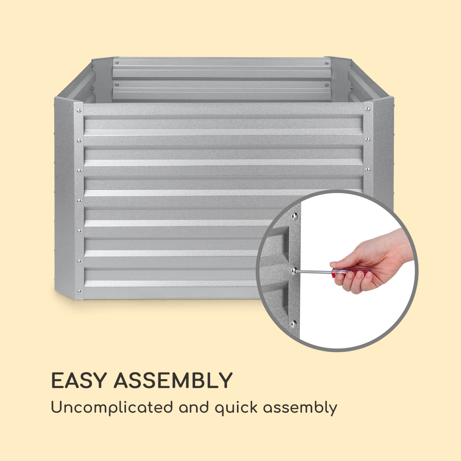 Blum High Grow Straight, kohopenkki, 100 x 60 x 100 cm, 600 l, terästä 100 x 60 x 100 cm | Hopea Metallinen