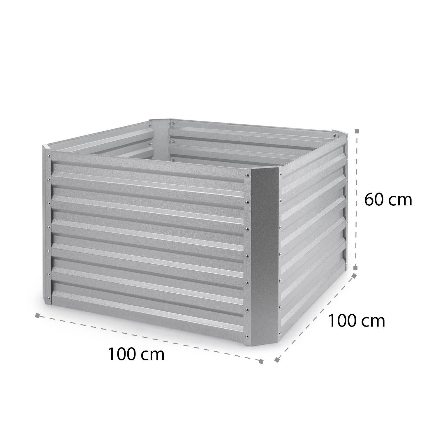 Blum High Grow Straight, kohopenkki, 100 x 60 x 100 cm, 600 l, terästä 100 x 60 x 100 cm | Hopea Metallinen