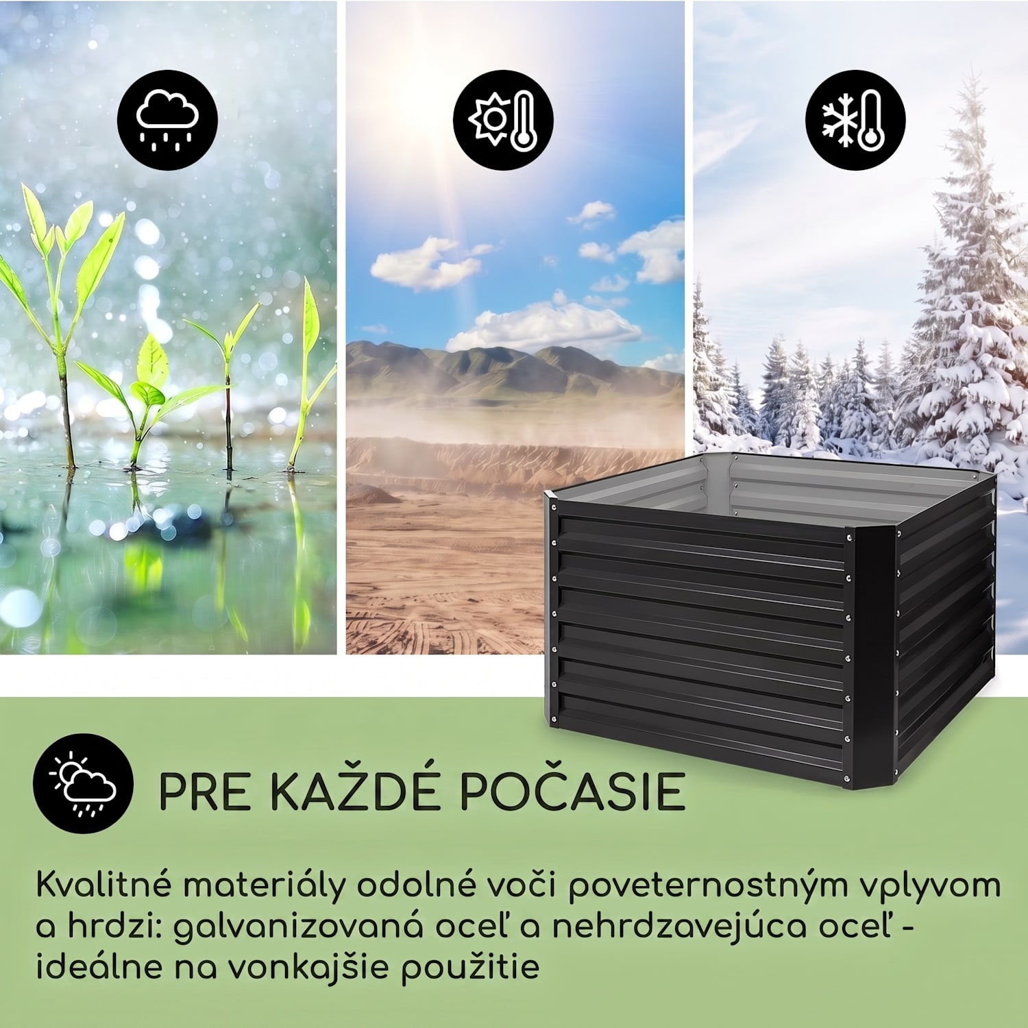 Blum High Grow Straight, vyvýšený záhon, 100x60x100cm, 600l, oceľ 100 x 100 x 60 cm | Antracit