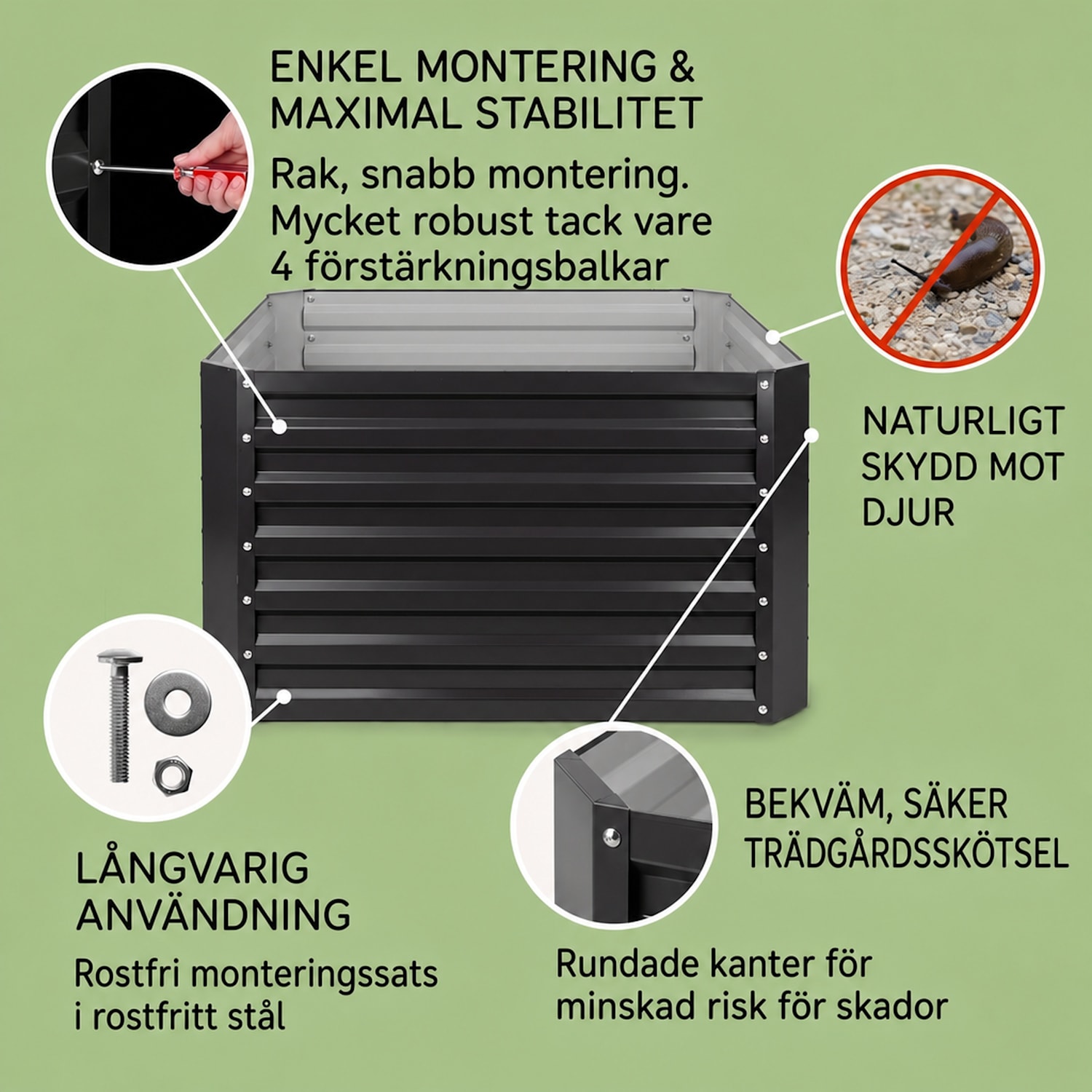 High Grow Straight pallkrage 100x60x100cm 600 l stål 100 x 100 x 60 cm | Antracit