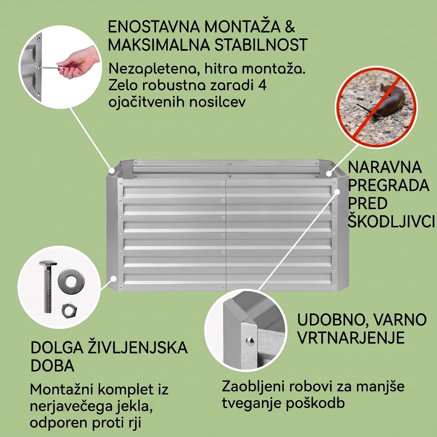 Blum High Grow Straight, visoka greda, 120 x 60 x 60 cm, 432 l, jeklo 120 x 60 x 60 cm | Srebrna