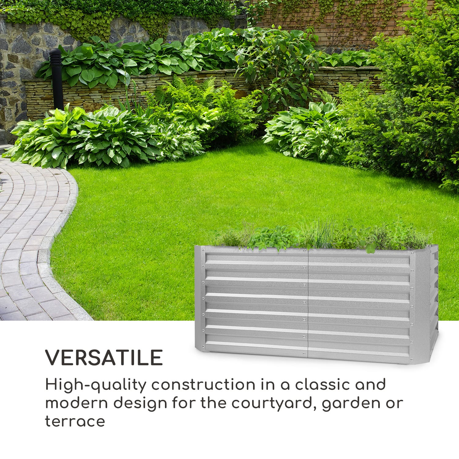 Blum High Grow Straight, kohopenkki, 120 x 60 x 60 cm, 432 l, terästä 120 x 60 x 60 cm | Hopea