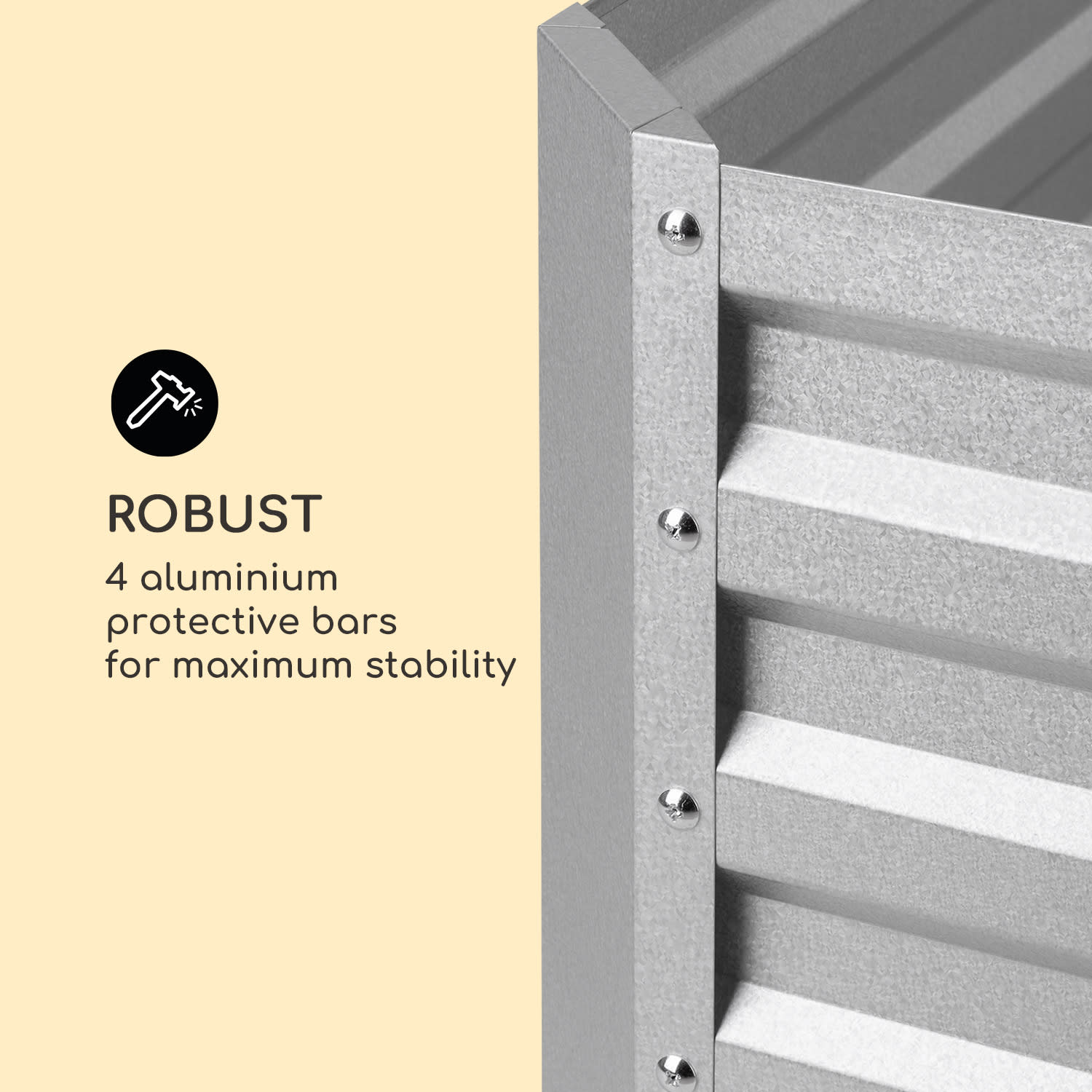 Blum High Grow Straight, kohopenkki, 120 x 60 x 60 cm, 432 l, terästä 120 x 60 x 60 cm | Hopea